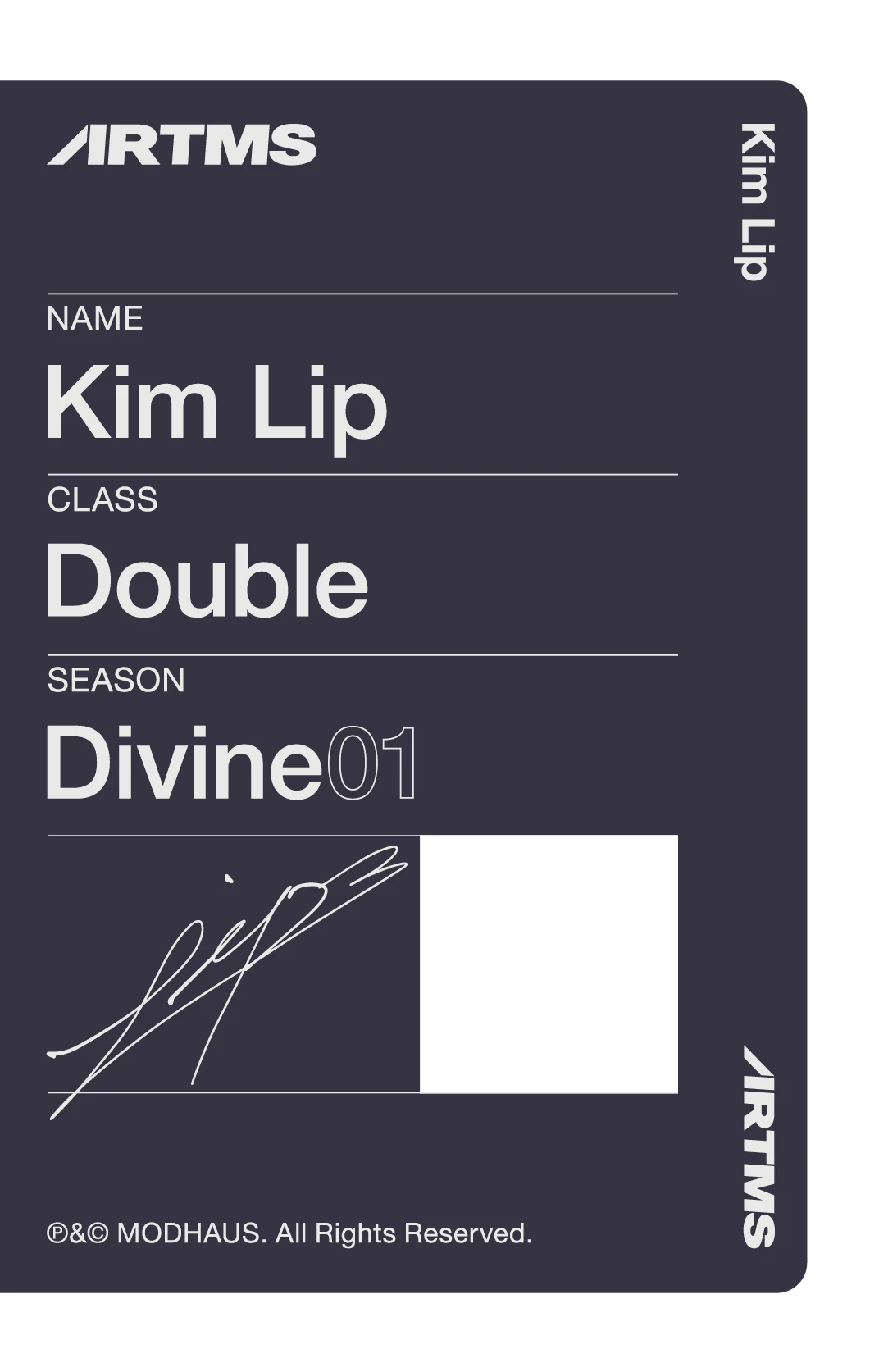 Kim Lip ARTMS photocard back side - Showcase Objekt Pack