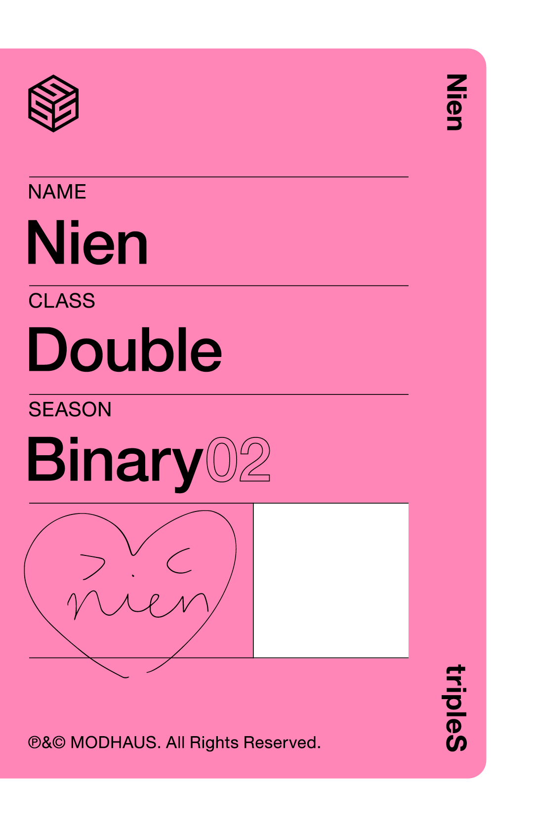 Nien tripleS photocard back side - Showcase Objekt Pack