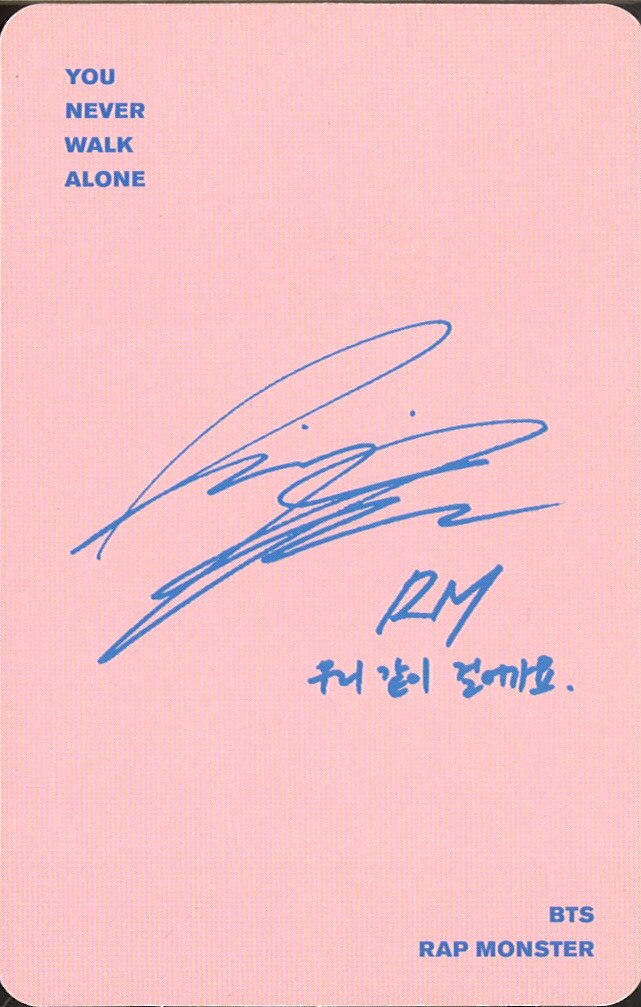 RM BTS photocard back side - Random Photocard