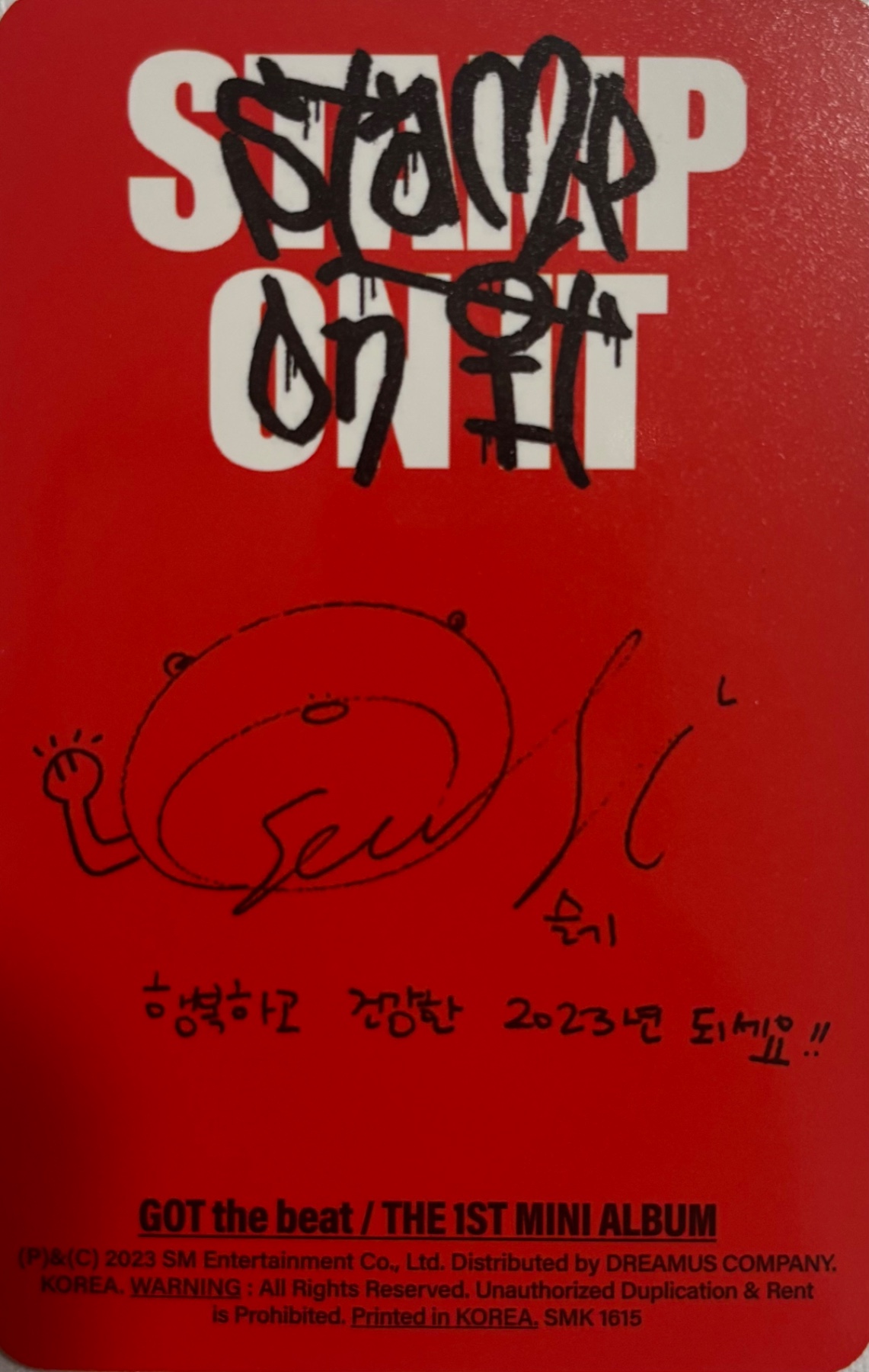 Seulgi GOT the beat photocard back side - STAMP ver. Photocard