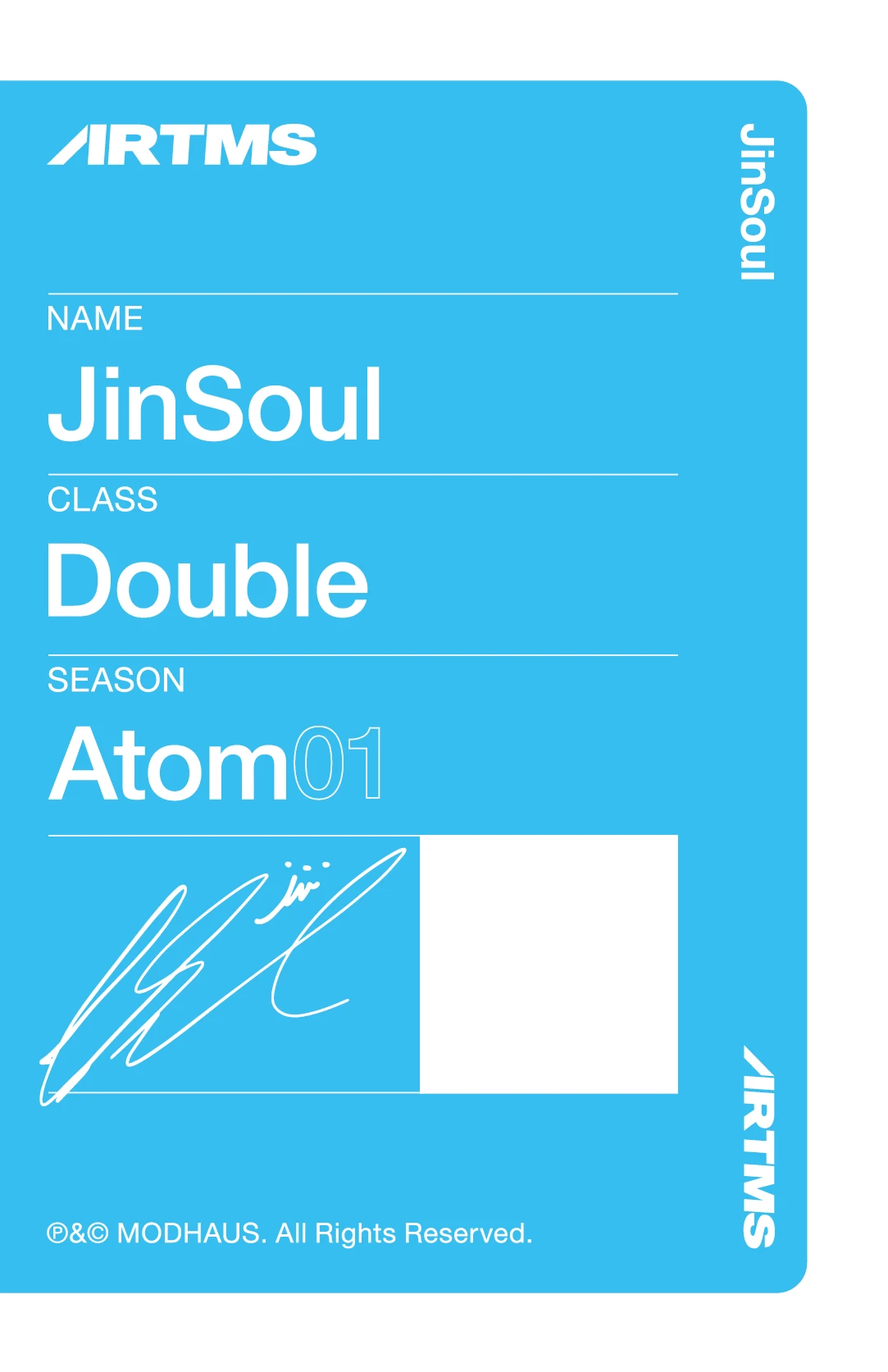 JinSoul ARTMS photocard back side - Double Class Objekt