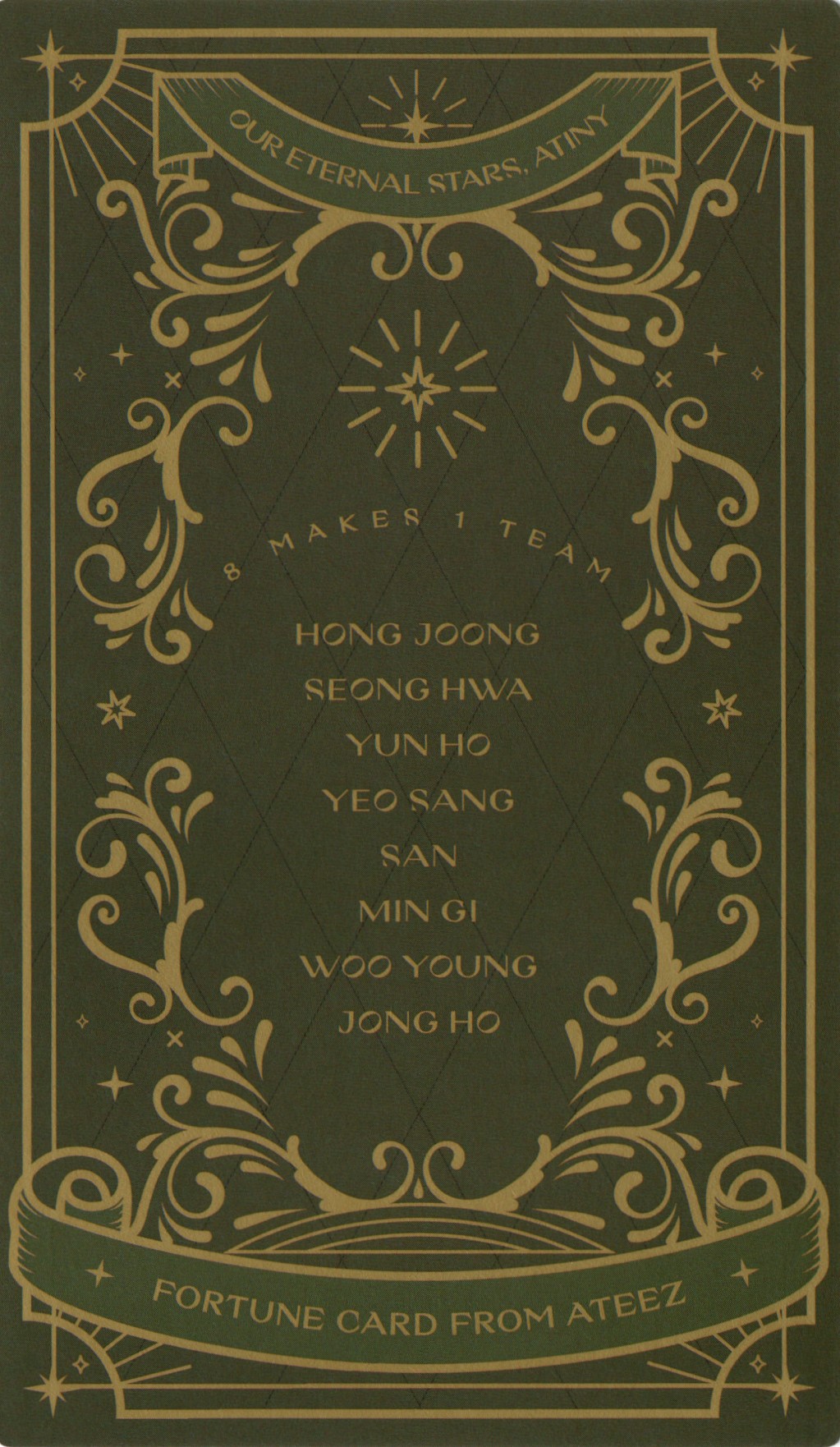 Hongjoong ATEEZ photocard back side - Fortune Card Set