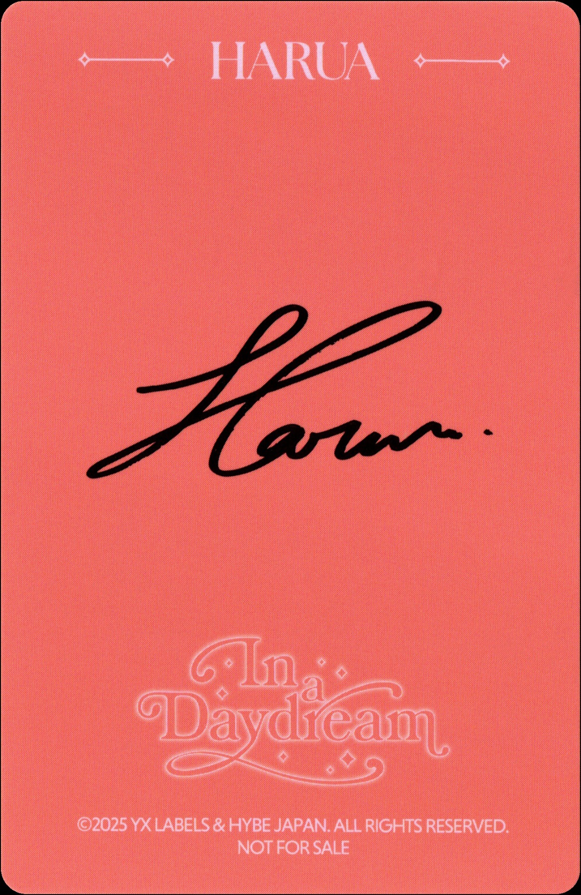 Harua &TEAM photocard back side - Photocards