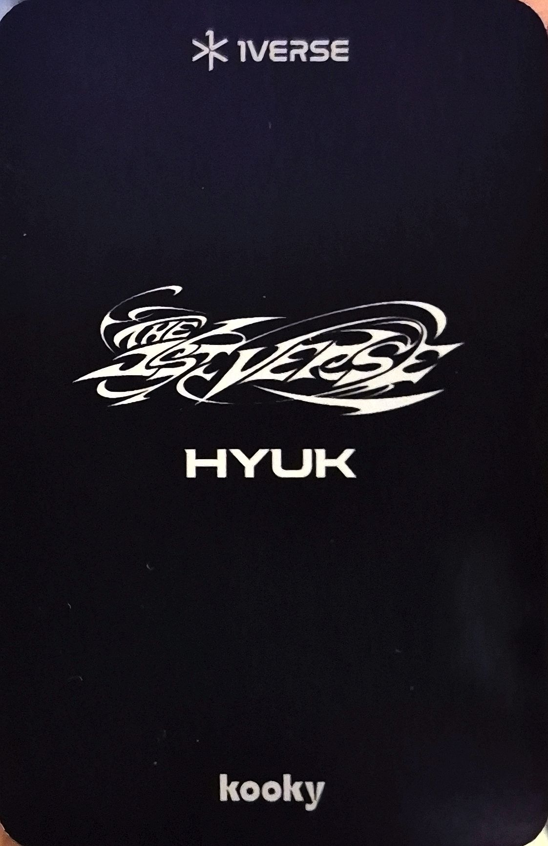 Hyuk 1VERSE photocard back side - Hayward Benefit