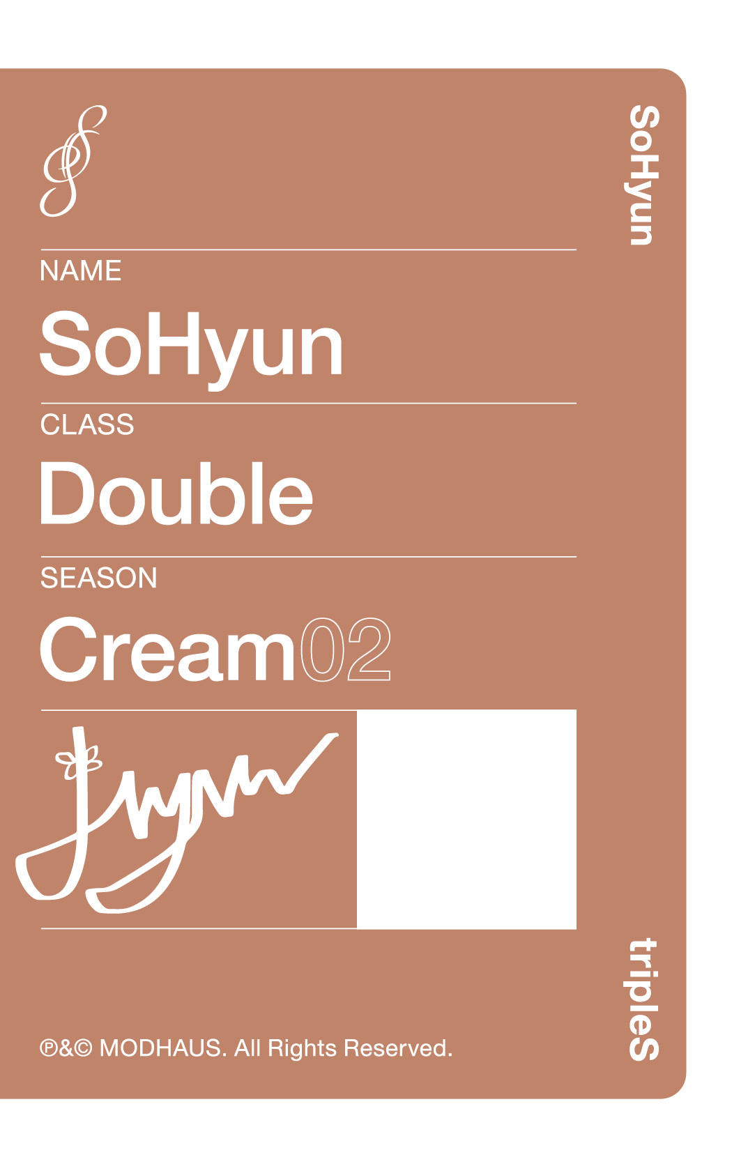 Sohyun tripleS photocard back side - Showcase Objekt Pack