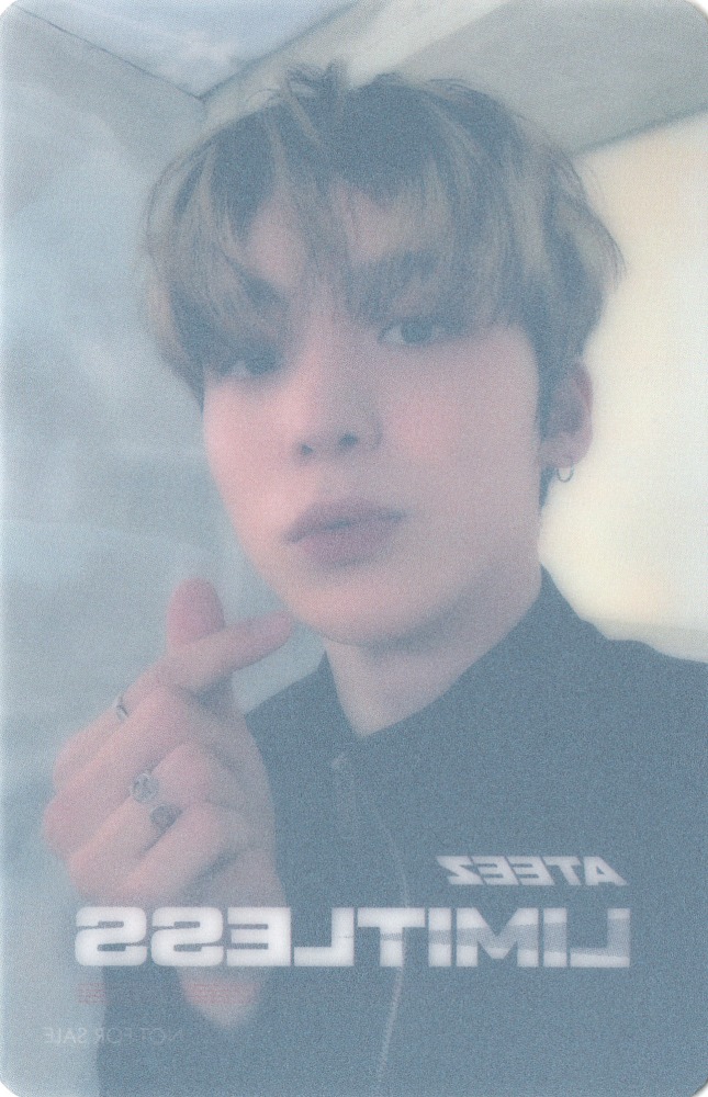 Yunho ATEEZ photocard back side - Clear Card Benefit