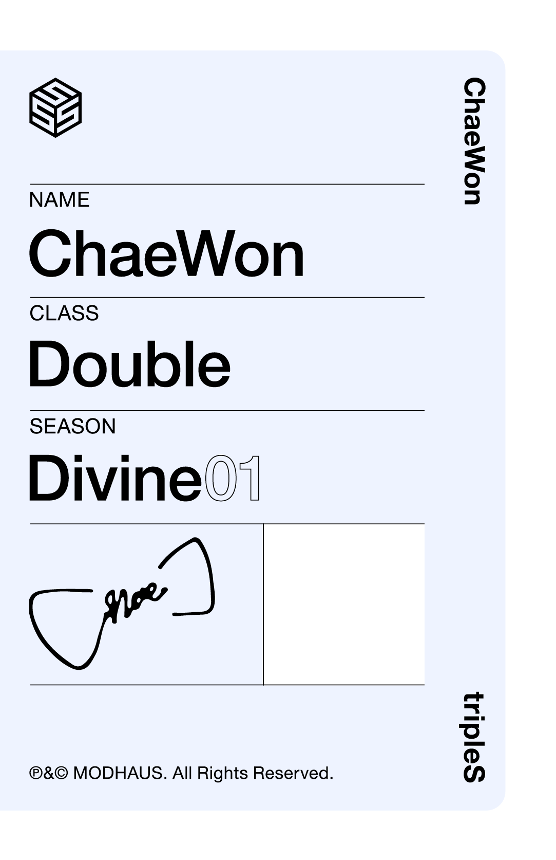 Chaewon tripleS photocard back side - Double Class Objekt