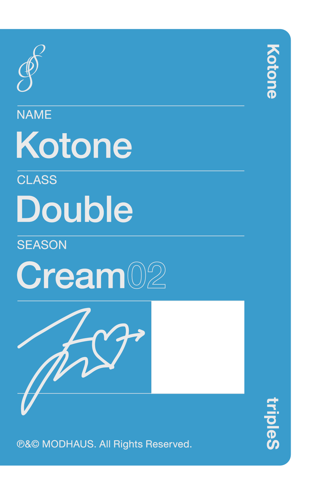 Kotone tripleS photocard back side - Double Class Objekt