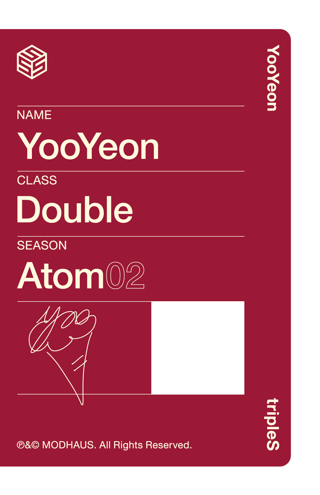Yooyeon tripleS photocard back side - Double Class Objekt