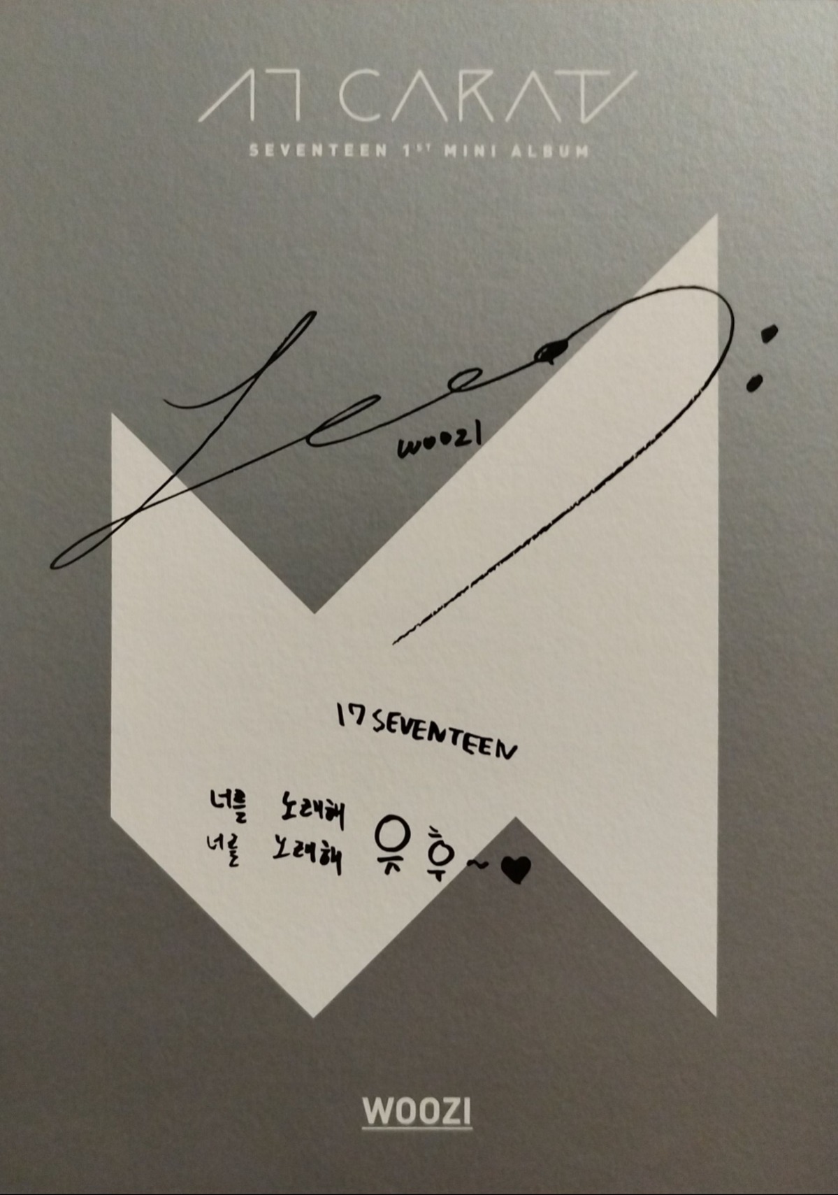 Woozi SEVENTEEN photocard back side - Postcard Set