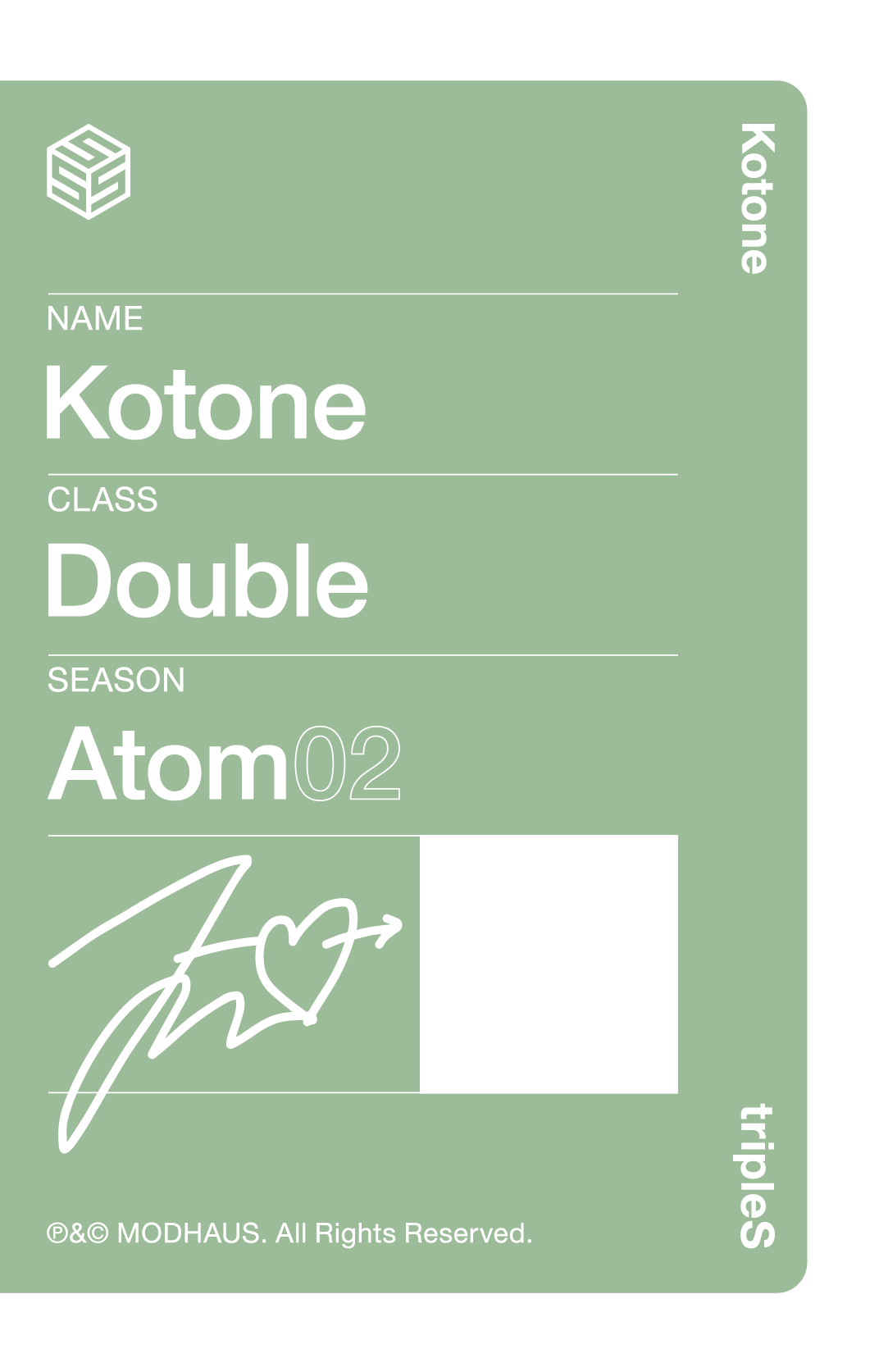 Kotone tripleS photocard back side - Double Class Objekt