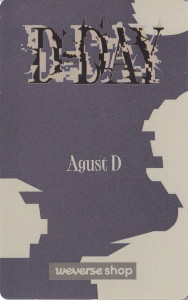 Suga Agust D photocard back side - Early Bird - Preorder