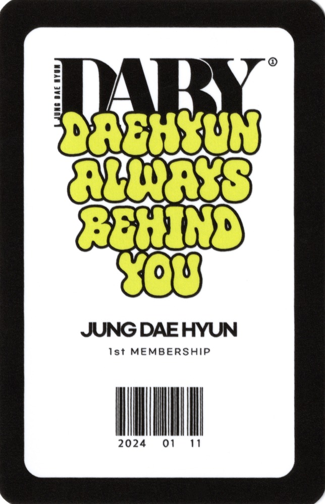 Daehyun Jung Dae Hyun photocard back side - Photocard