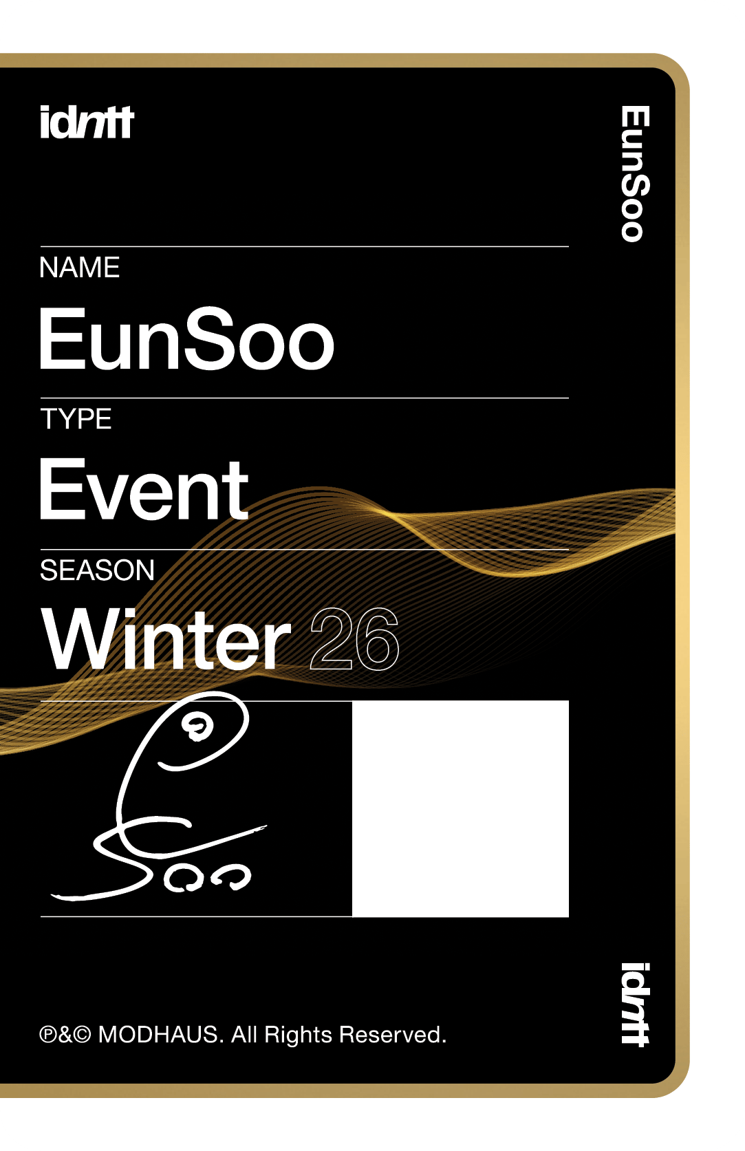 Hwang EunSoo idntt photocard back side - Event Objekt