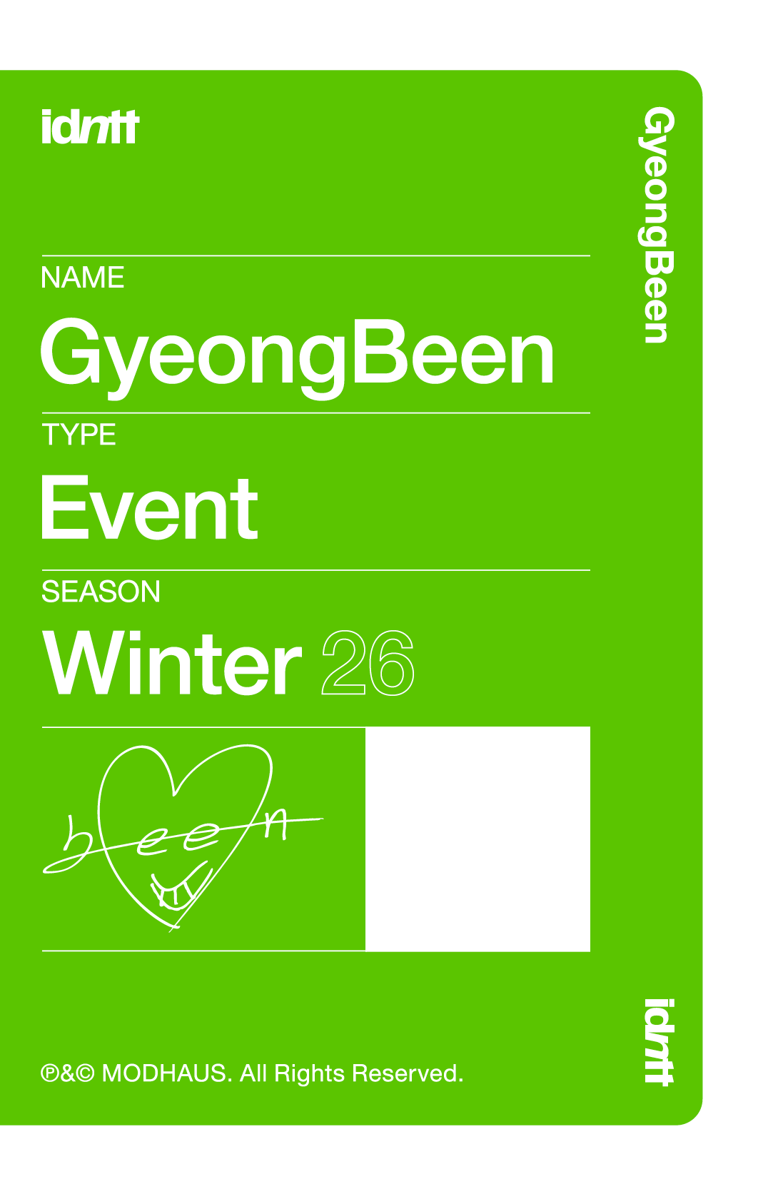 Choi GyeongBeen idntt photocard back side - Event Objekt