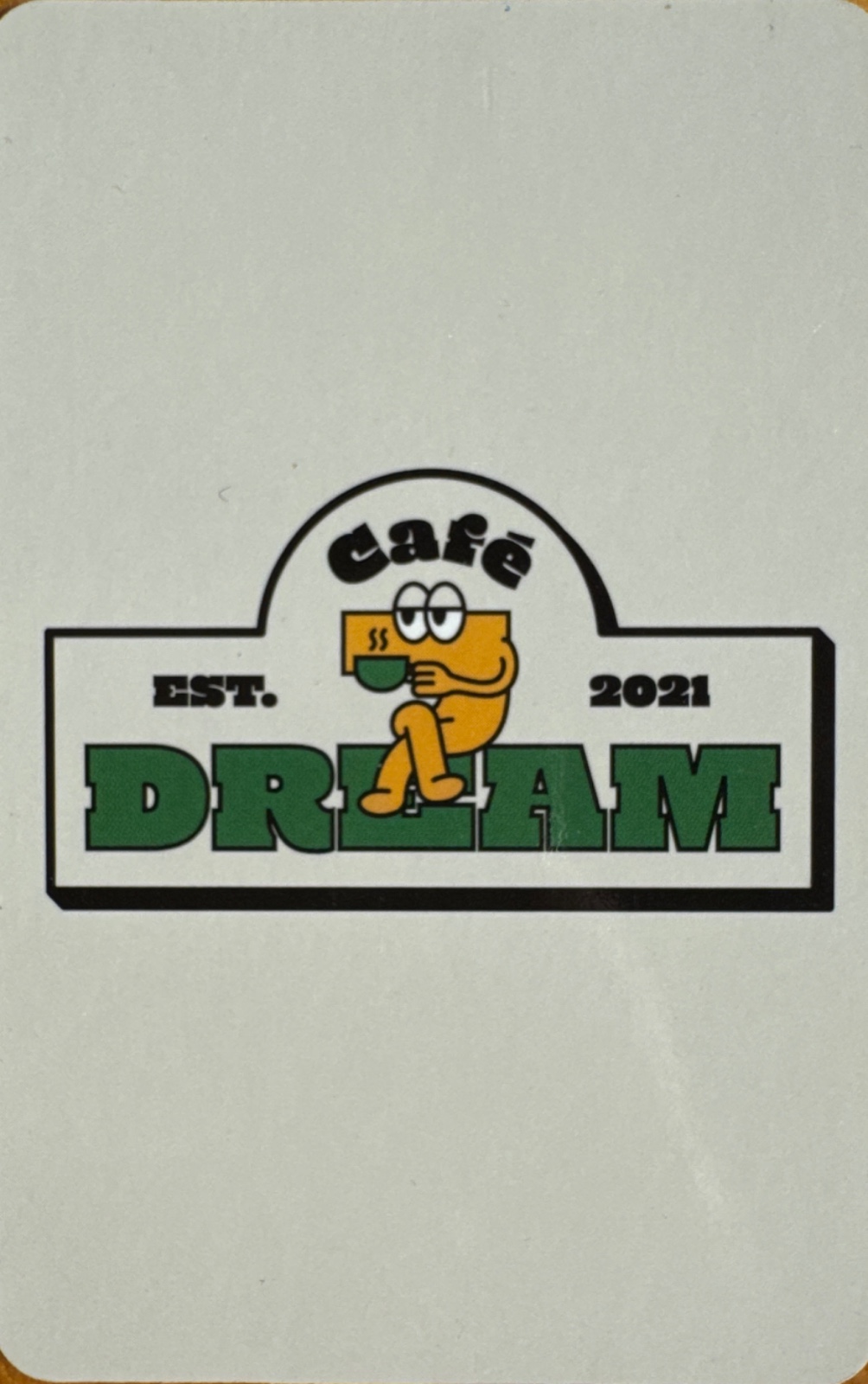 Jisung NCT DREAM photocard back side - Cafe 7 Dream Ver.