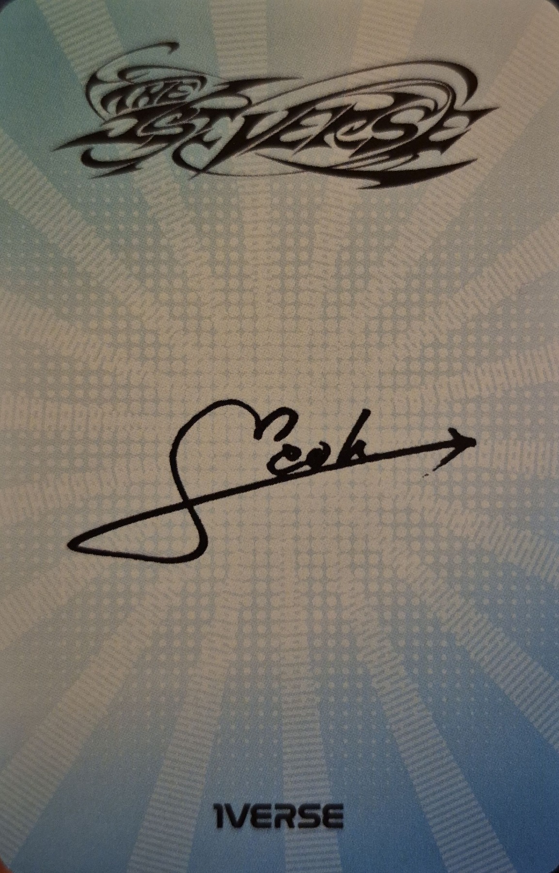 Seok 1VERSE photocard back side - Signed Album Benefit
