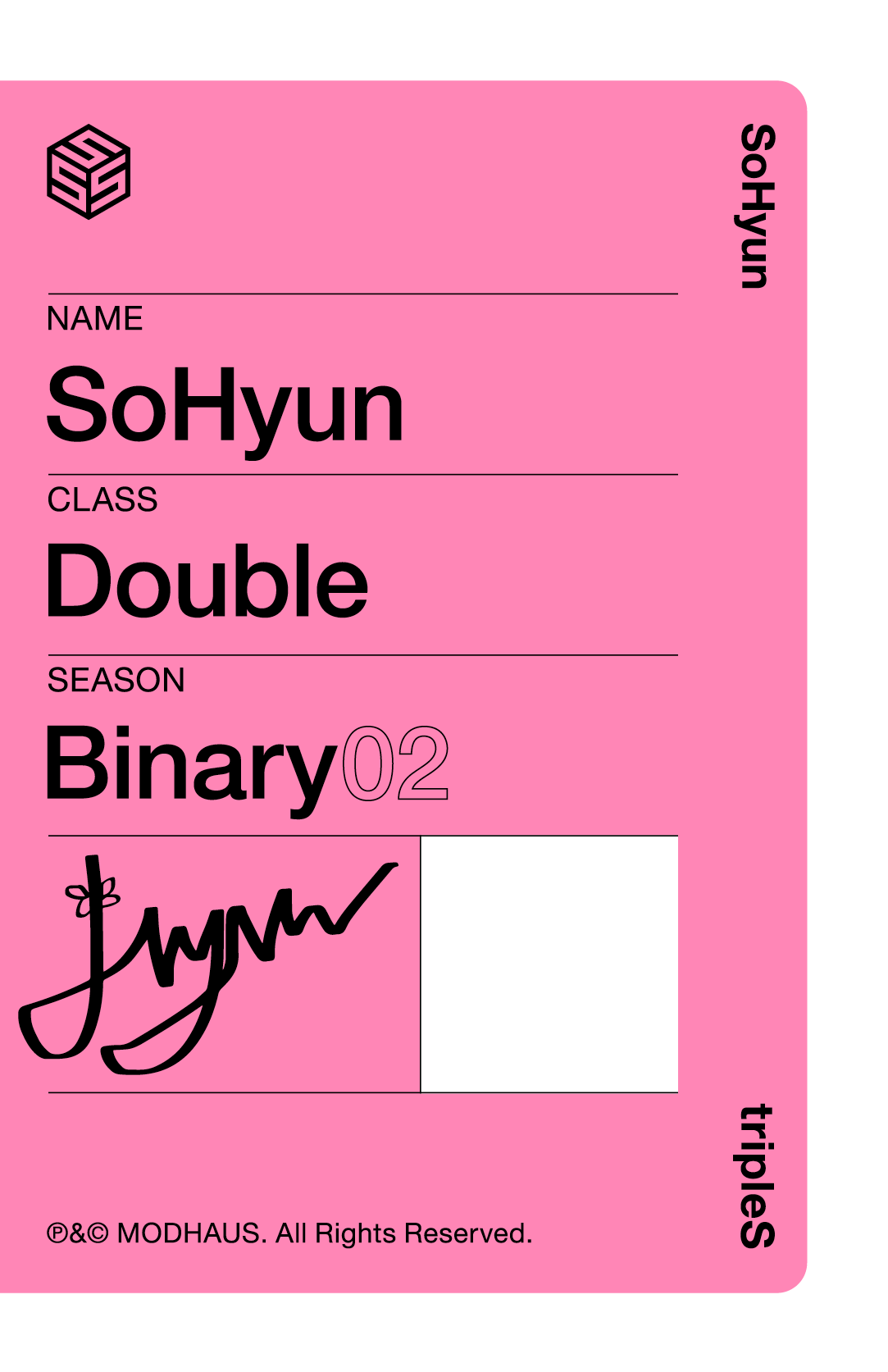 Sohyun tripleS photocard back side - Showcase Objekt Pack