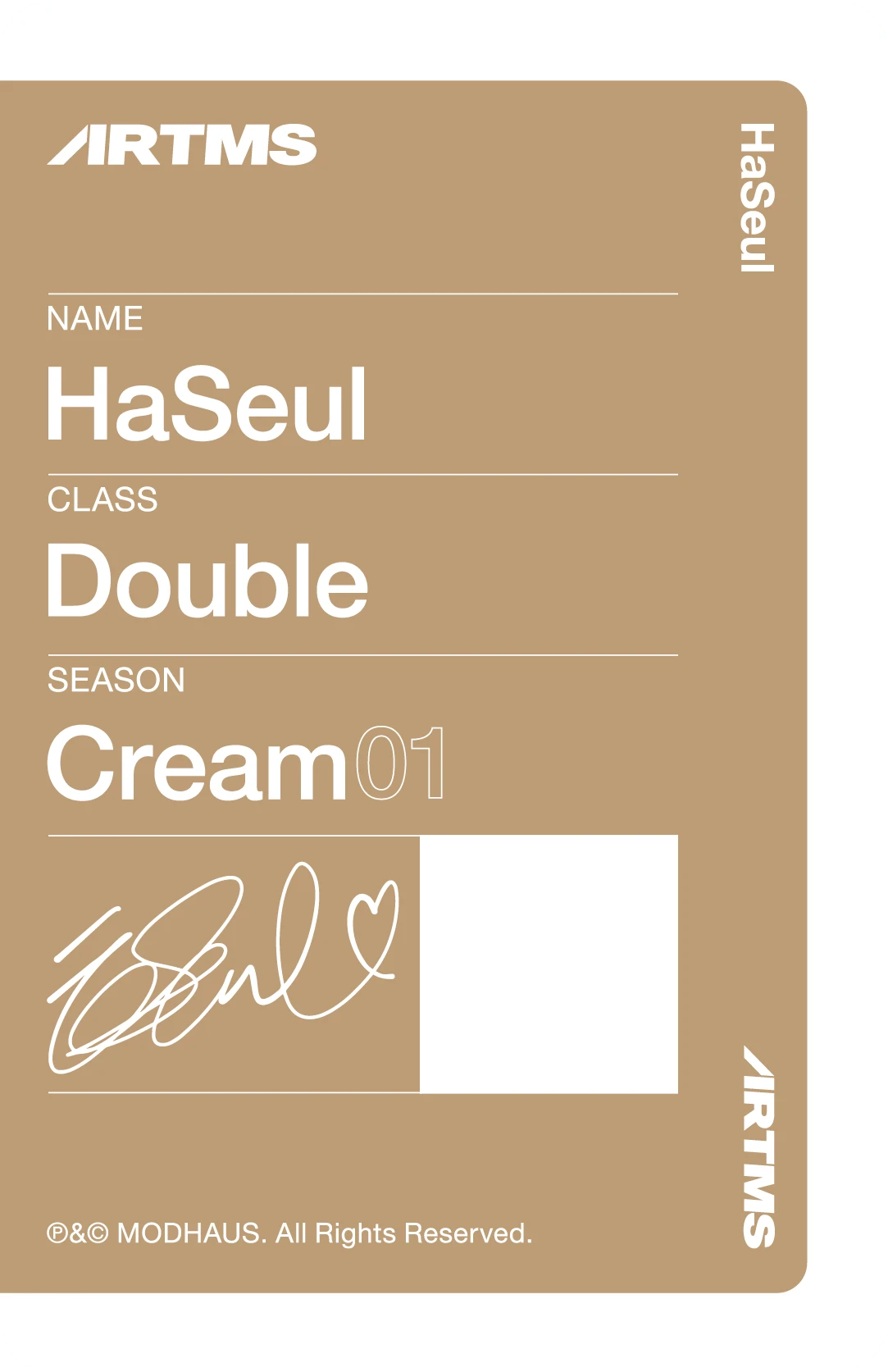 Haseul HaSeul photocard back side - Double Class Objekt Set