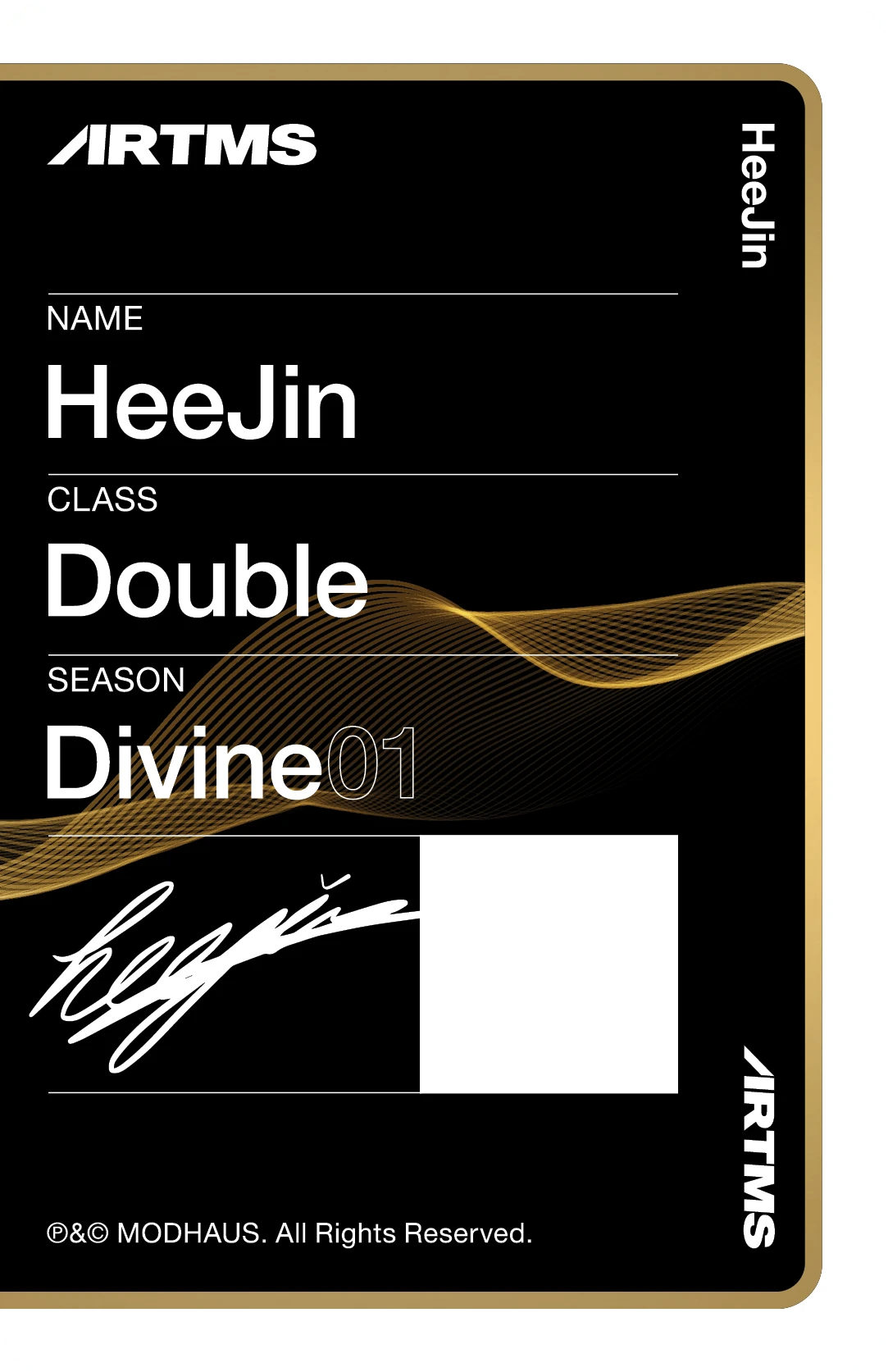 Heejin ARTMS photocard back side - Double Class Objekt