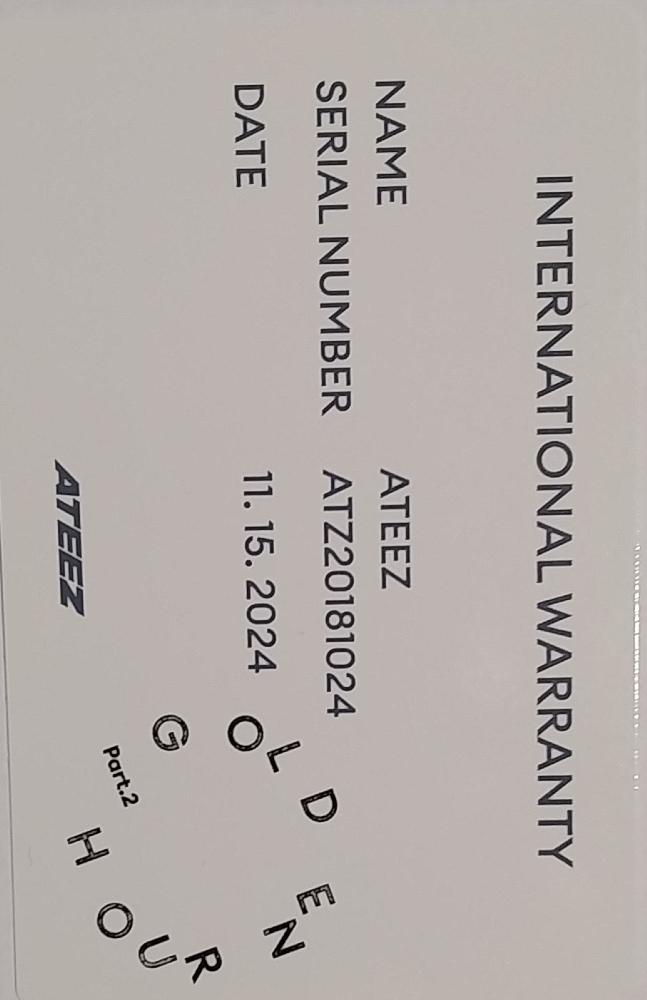 Jongho ATEEZ photocard back side - Photocards Z