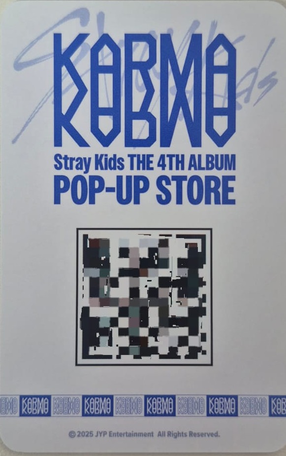 Changbin Stray Kids photocard back side - Stamp Event