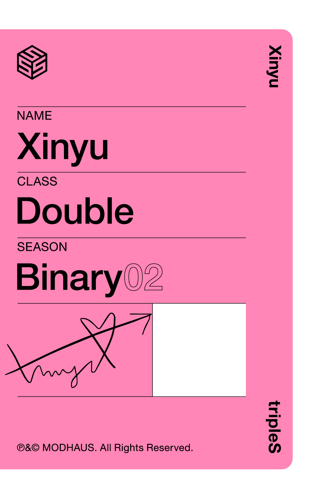 Xinyu tripleS photocard back side - Showcase Objekt Pack