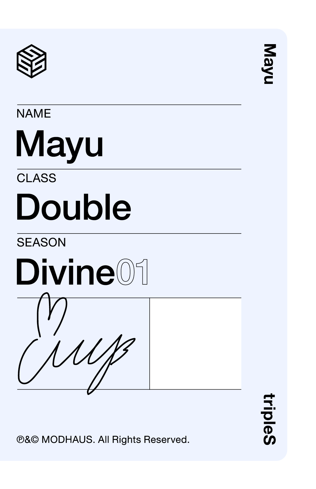 Mayu tripleS photocard back side - Double Class Objekt