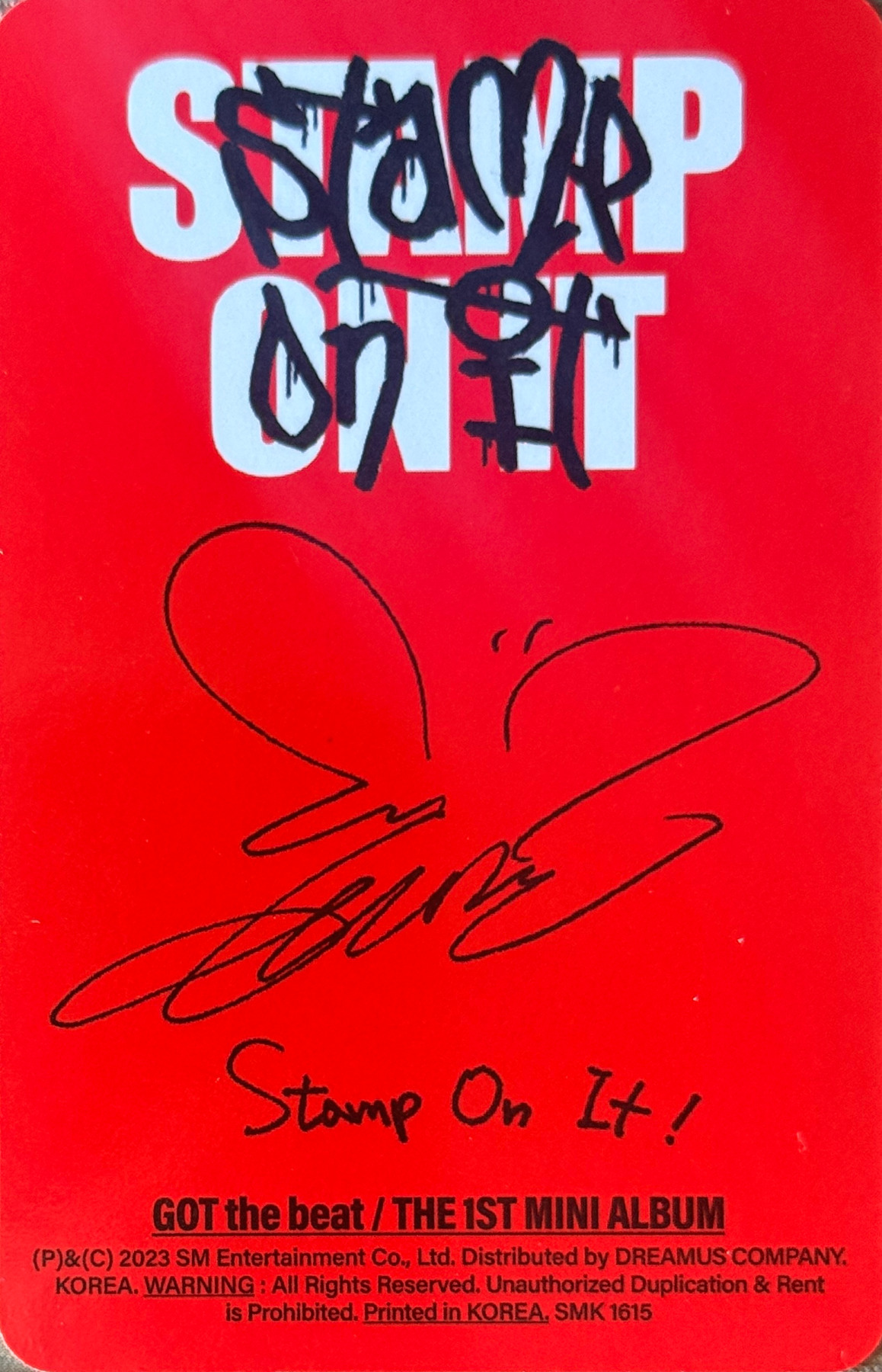 Taeyeon GOT the beat photocard back side - STAMP ver. Photocard