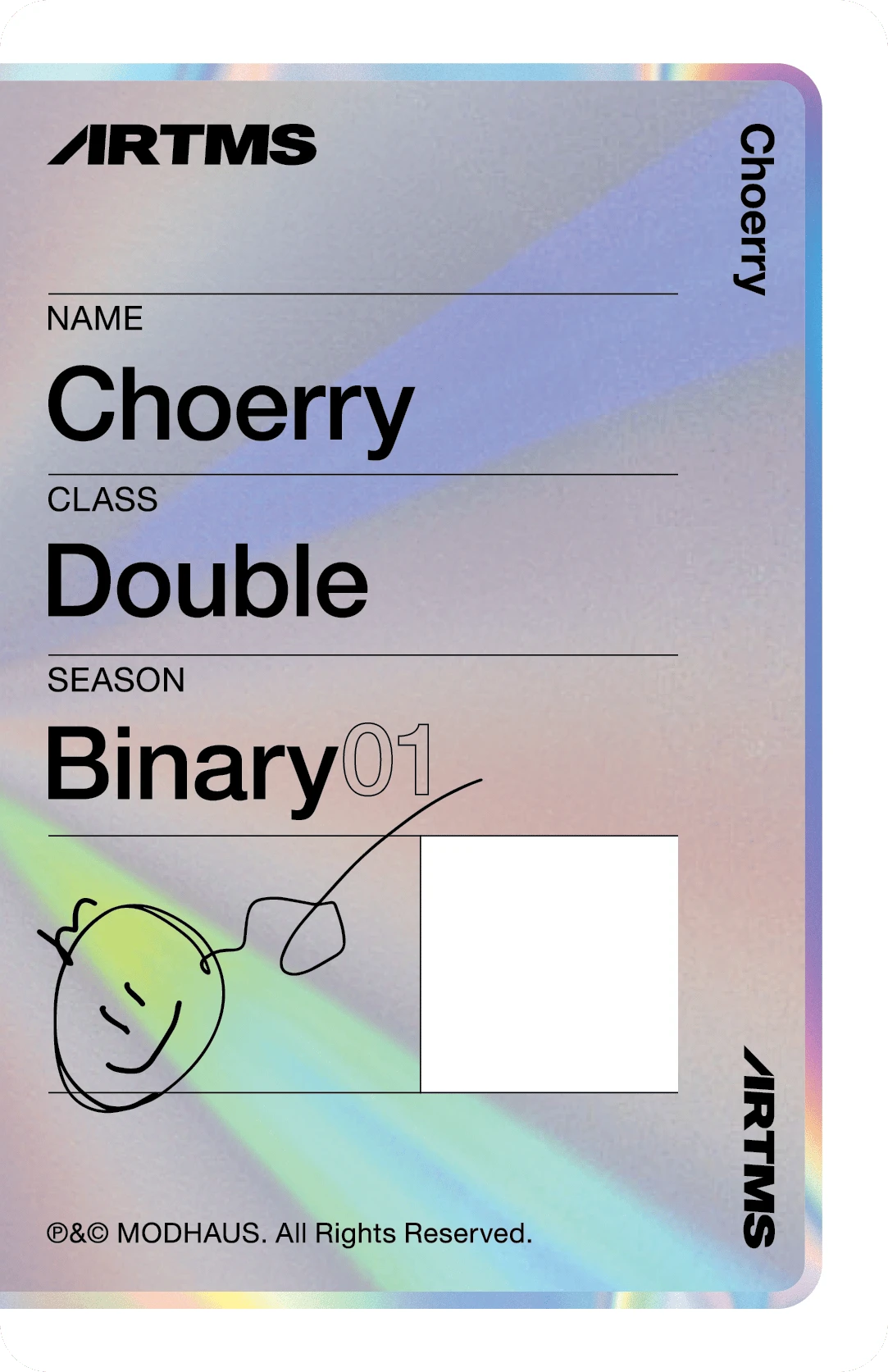 Choerry ARTMS photocard back side - Double Class Objekt