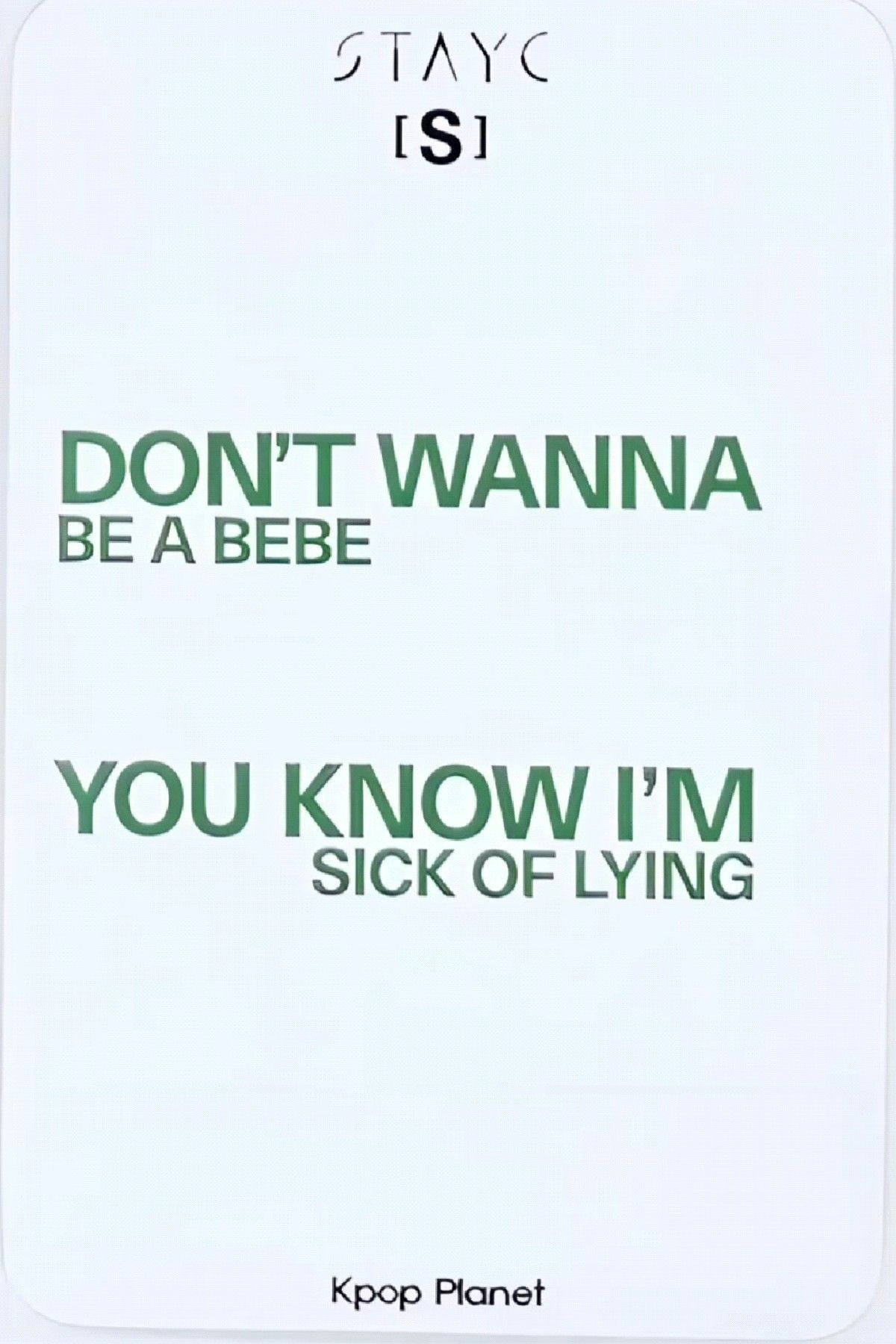 Yoon STAYC photocard back side - Pre-Order