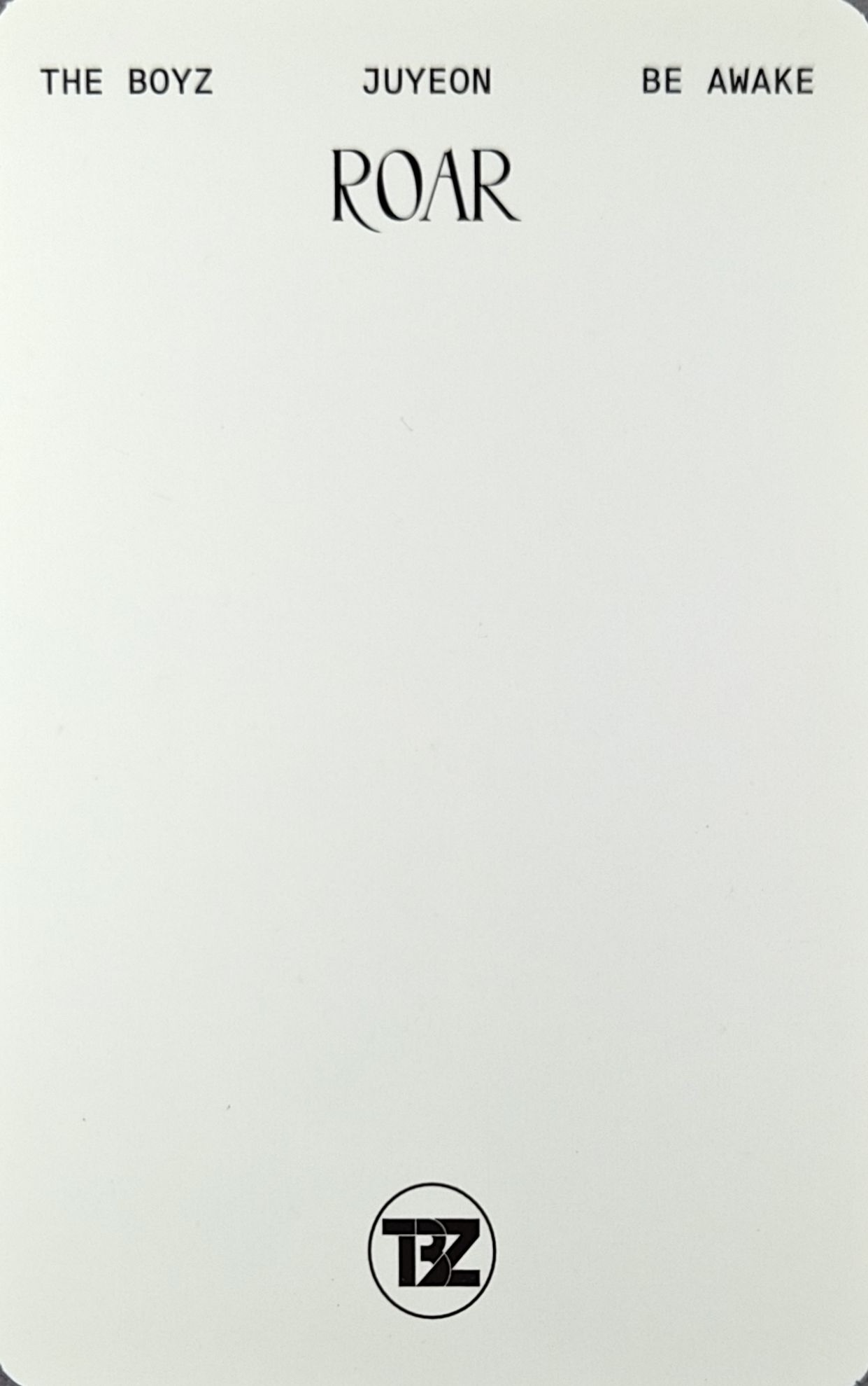 Juyeon THE BOYZ photocard back side - Official Photocard