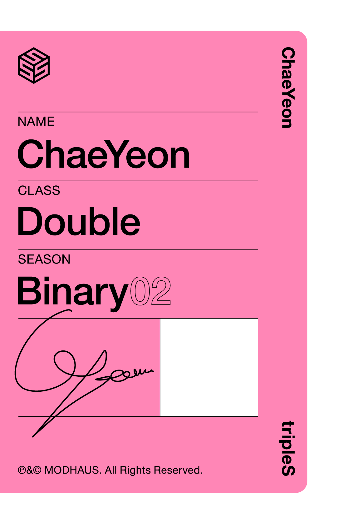 Chaeyeon tripleS photocard back side - Showcase Objekt Pack