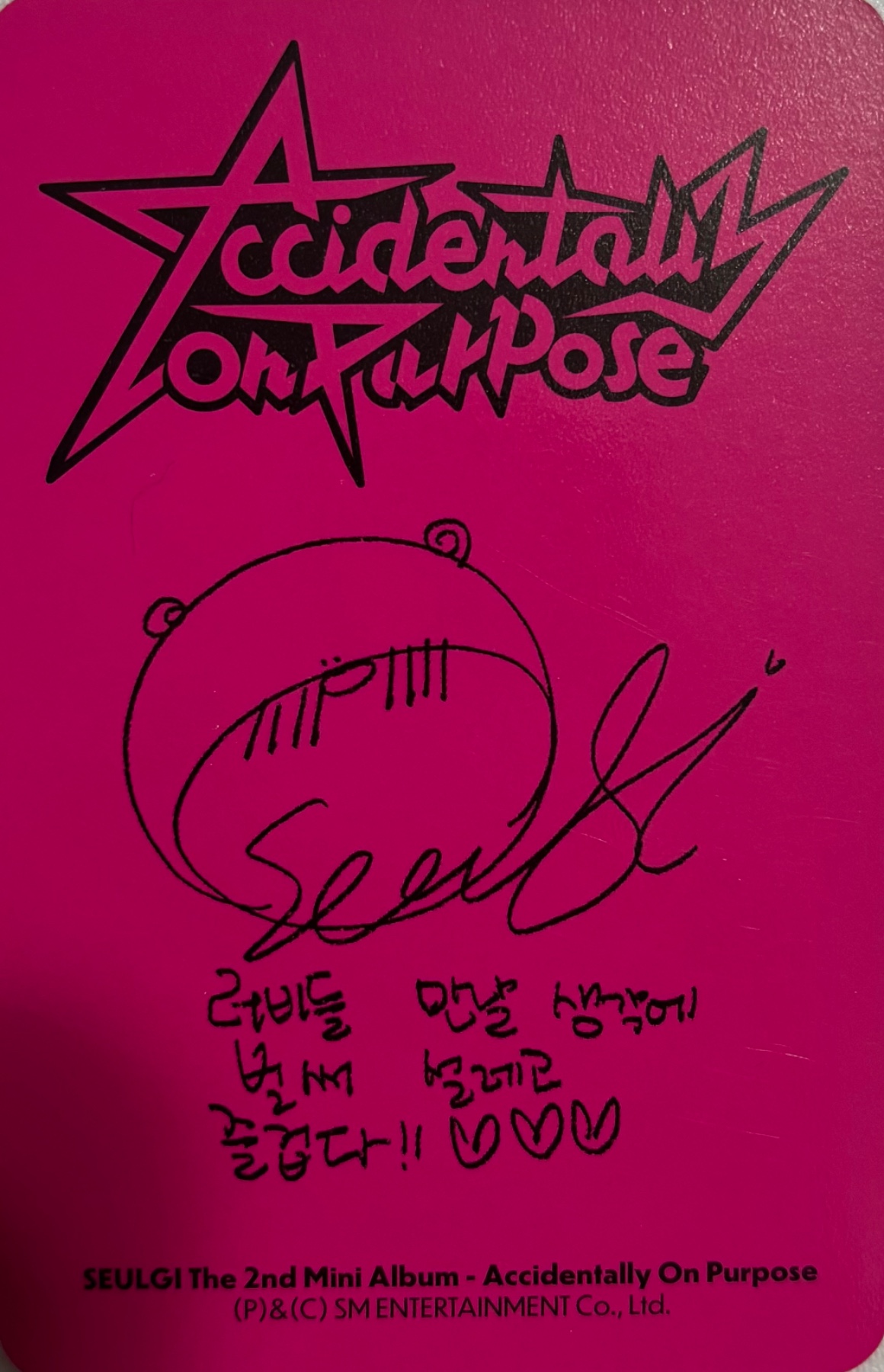 Seulgi Seulgi photocard back side - Photocard