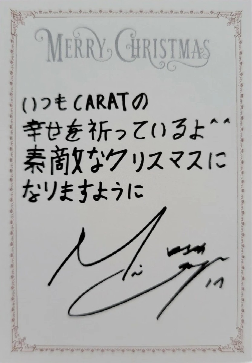 Mingyu SEVENTEEN photocard back side - Christmas Card