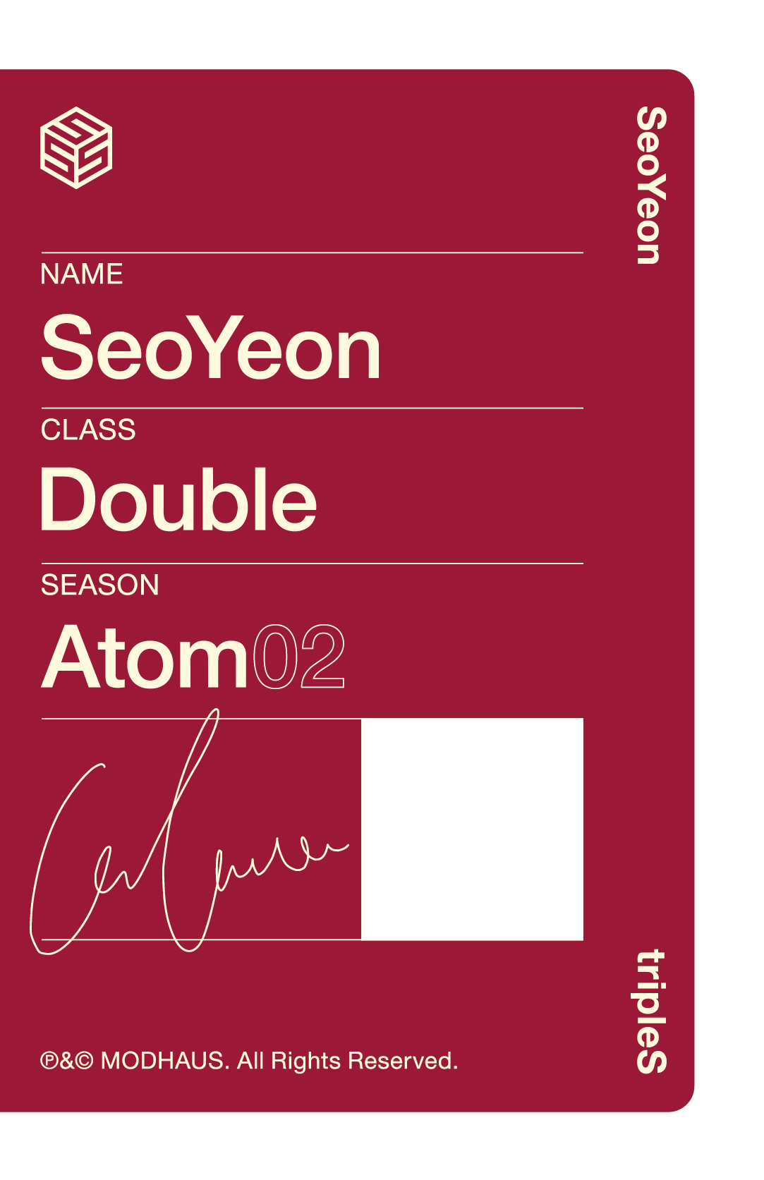 Seoyeon tripleS photocard back side - Double Class Objekt