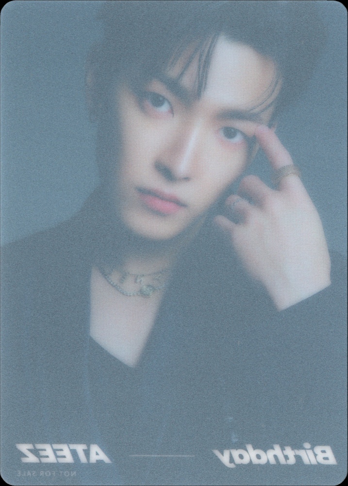 Hongjoong ATEEZ photocard back side - Clear Card Preorder Benefit