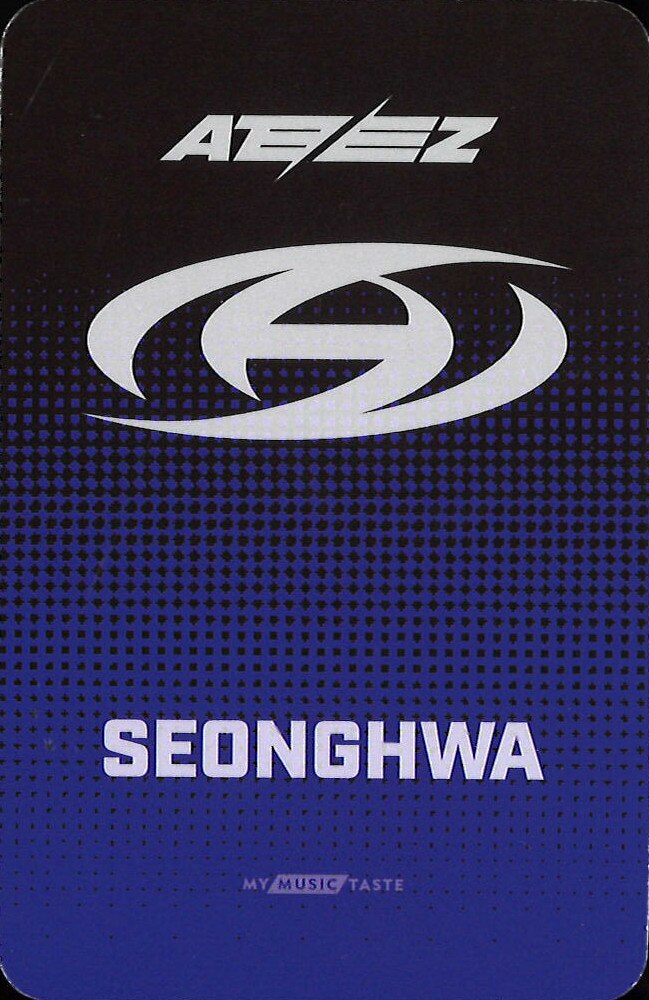 Seonghwa ATEEZ photocard back side - 1:1 Online Benefit