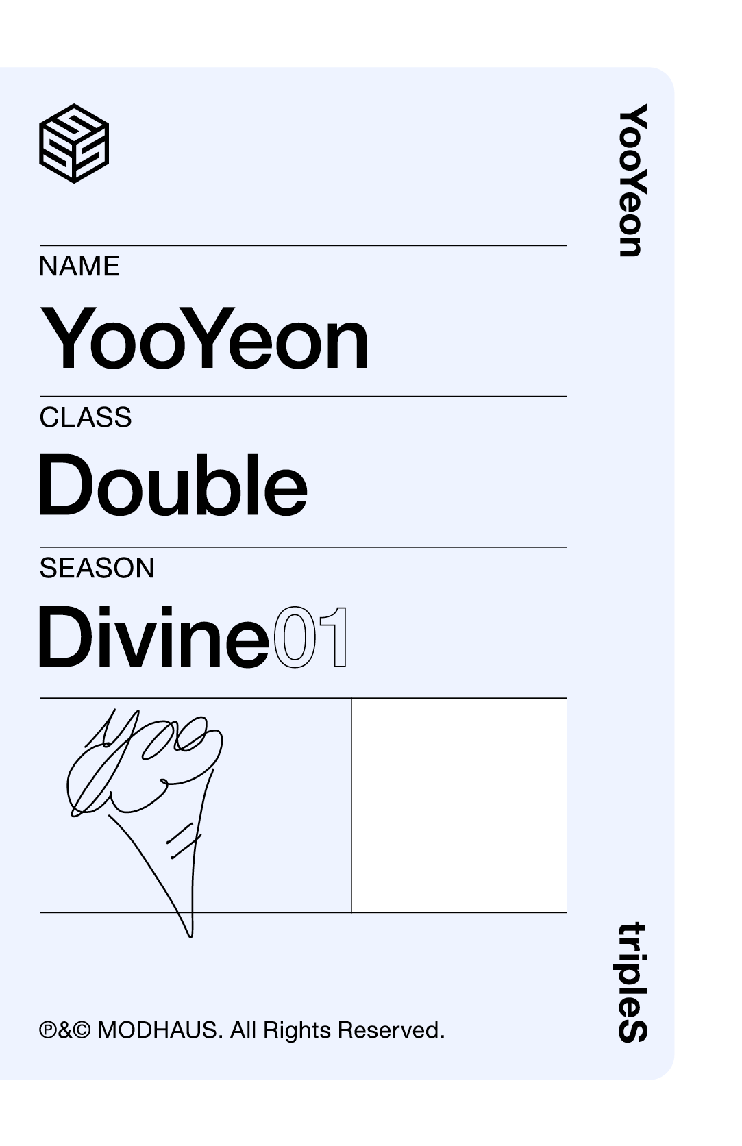 Yooyeon tripleS photocard back side - Double Class Objekt