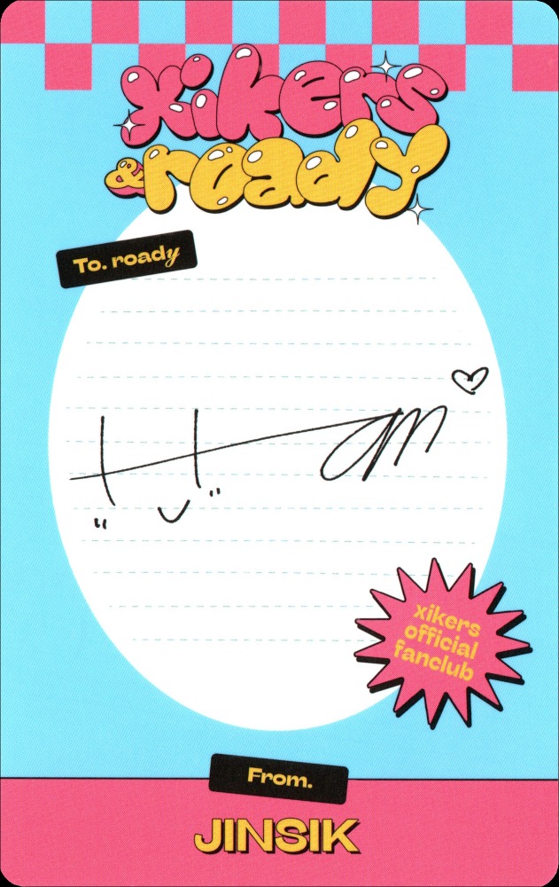 Jinsik xikers photocard back side - Photocard Set