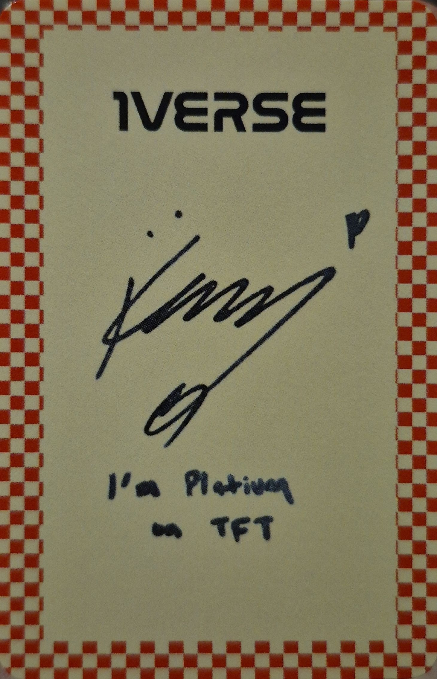 Kenny 1VERSE photocard back side - Photocard