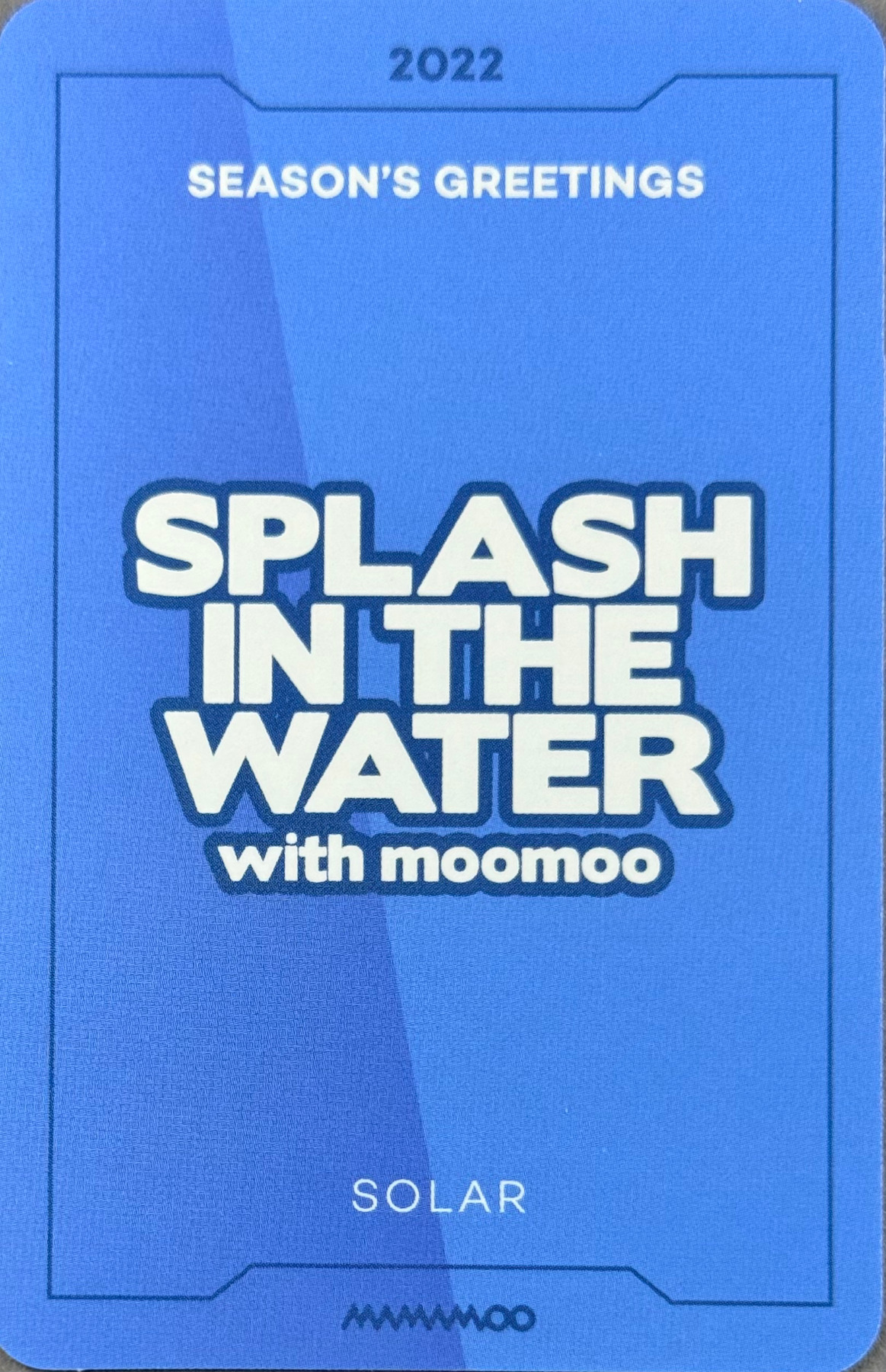 Solar MAMAMOO photocard back side - Bizent Benefit