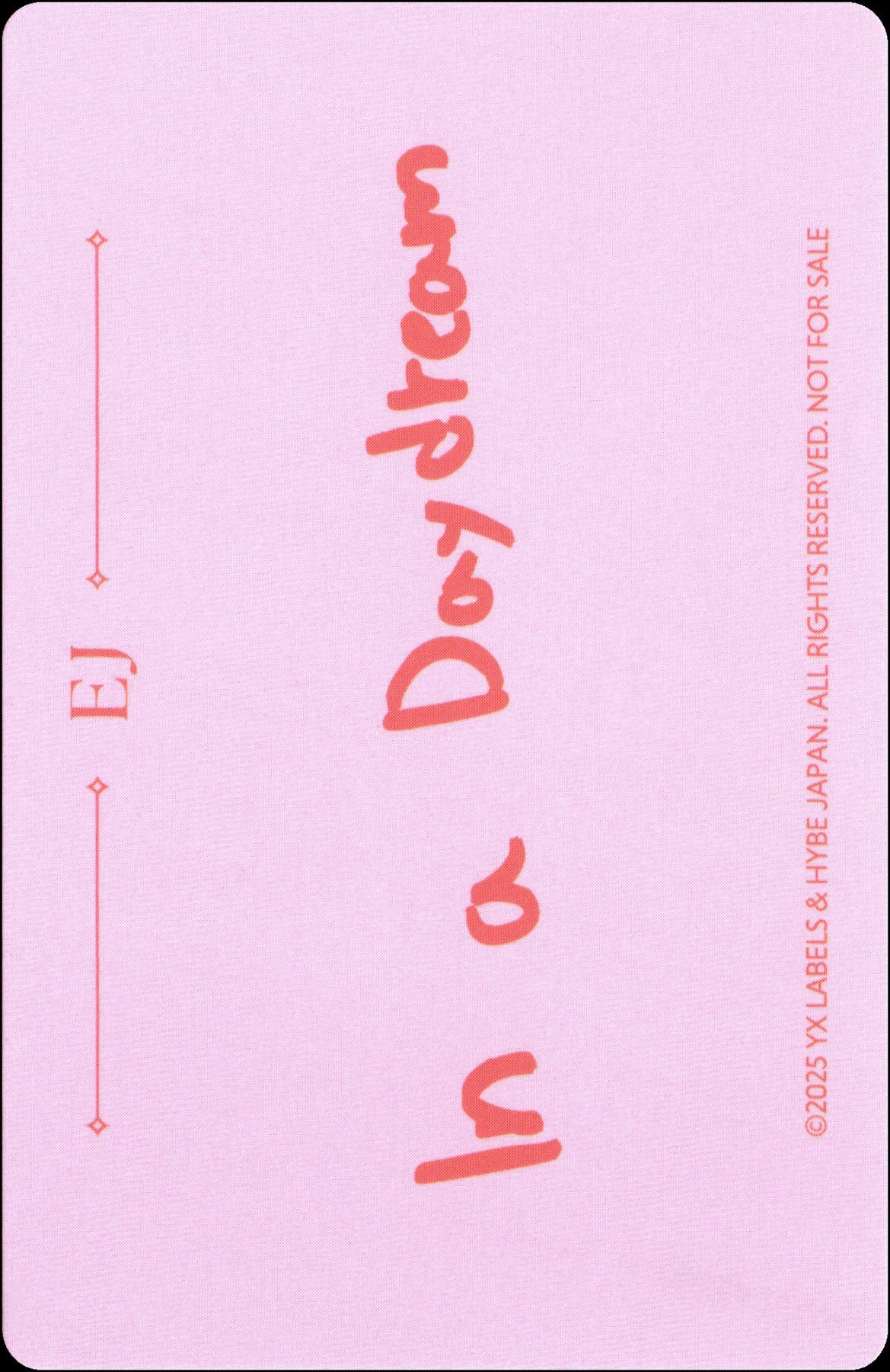 EJ &TEAM photocard back side - Photocards