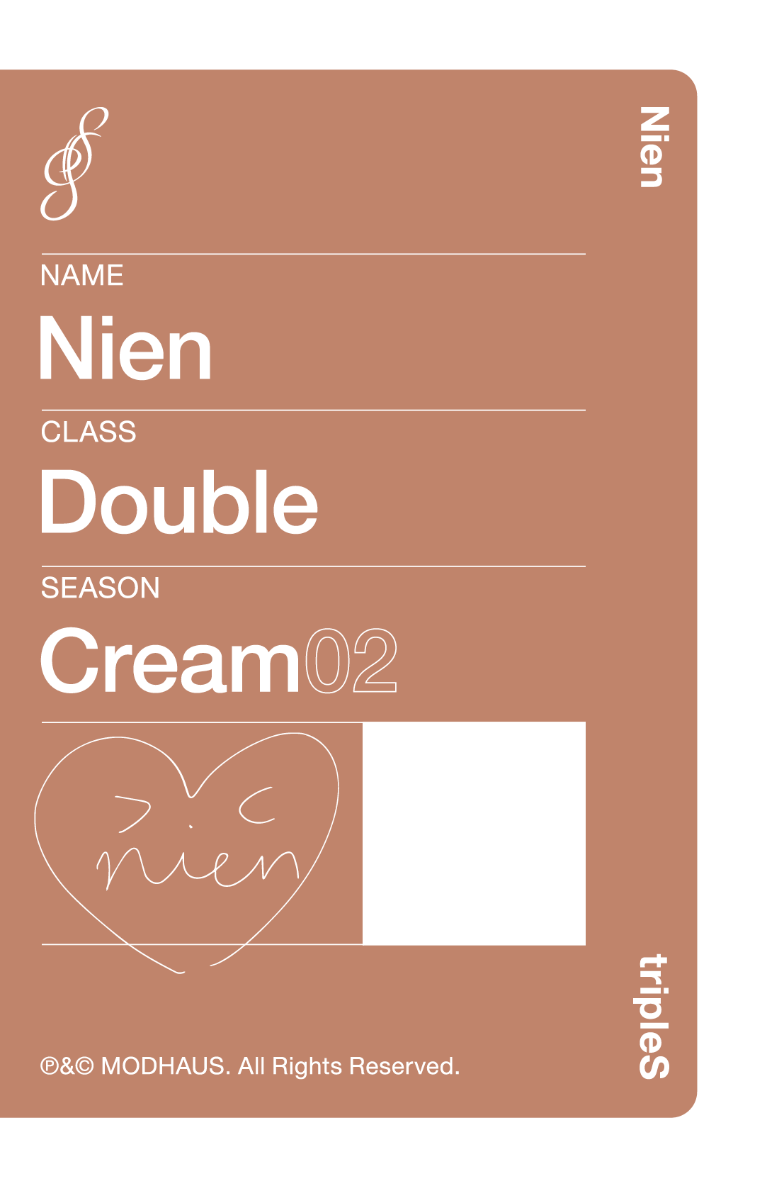 Nien tripleS photocard back side - Showcase Objekt Pack