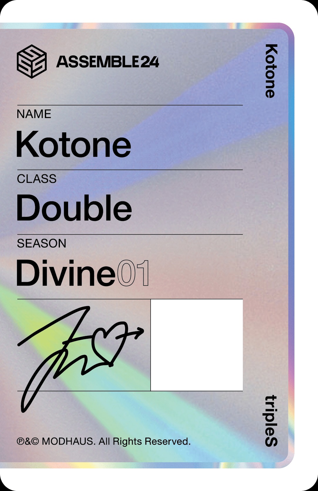 Kotone tripleS photocard back side - Photocard (Ver 1)