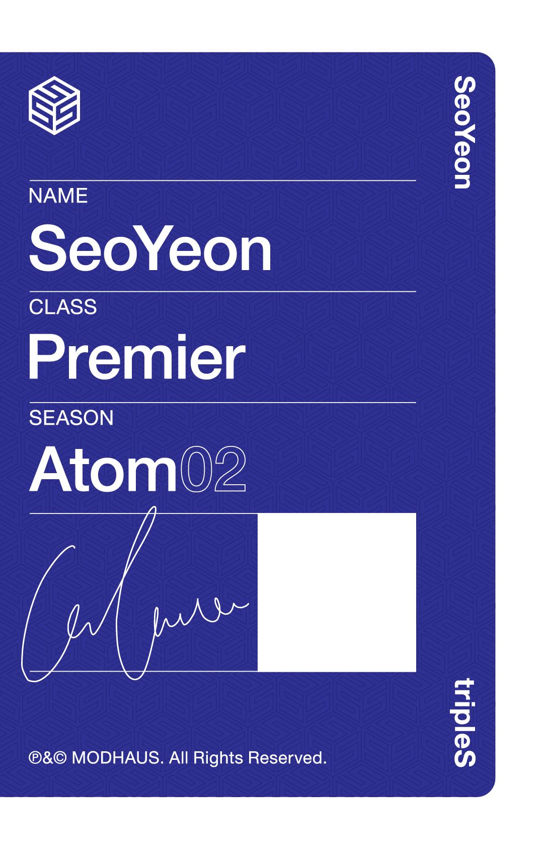 Seoyeon tripleS photocard back side - Limited to 1000
