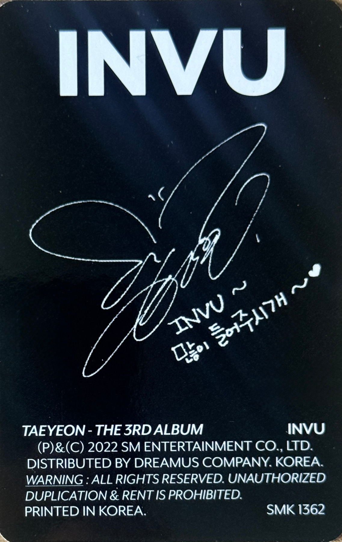 Taeyeon Taeyeon photocard back side - Photocards