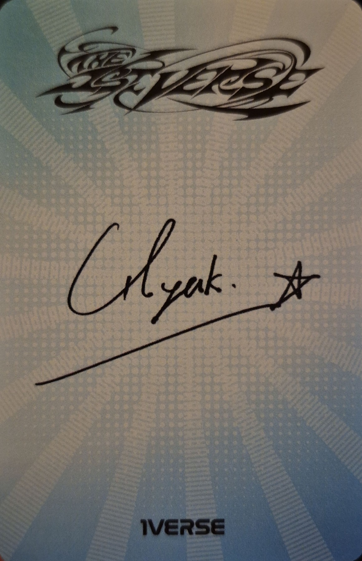 Hyuk 1VERSE photocard back side - Signed Album Benefit