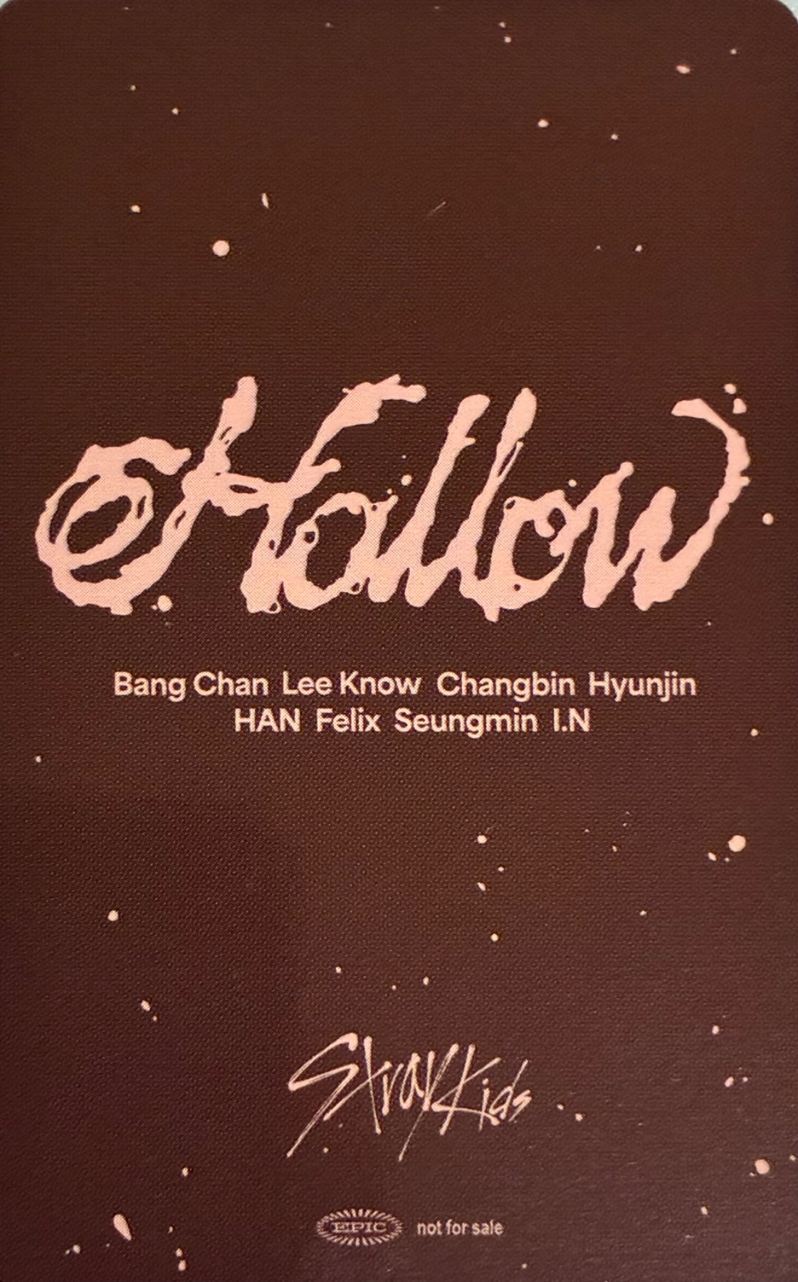 Lee Know, Seungmin, Changbin, Bang Chan, Hyunjin, Han, Felix, I.N Stray Kids photocard back side - benefit