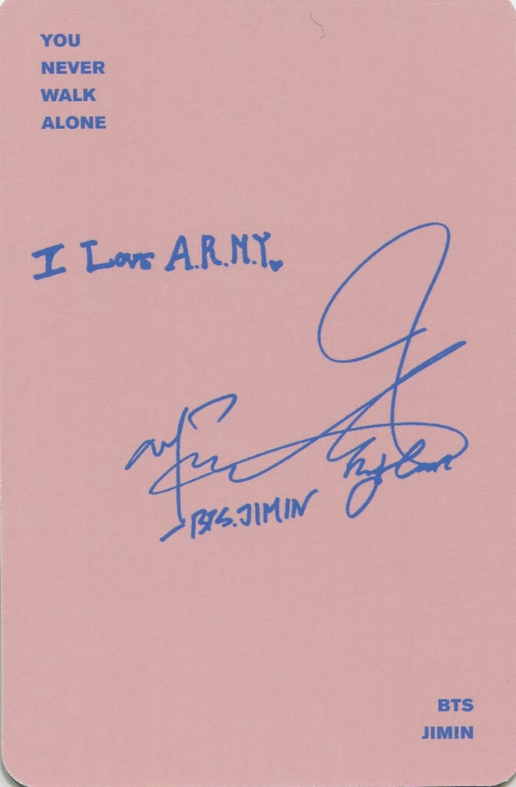 Jimin BTS photocard back side - Random Photocard
